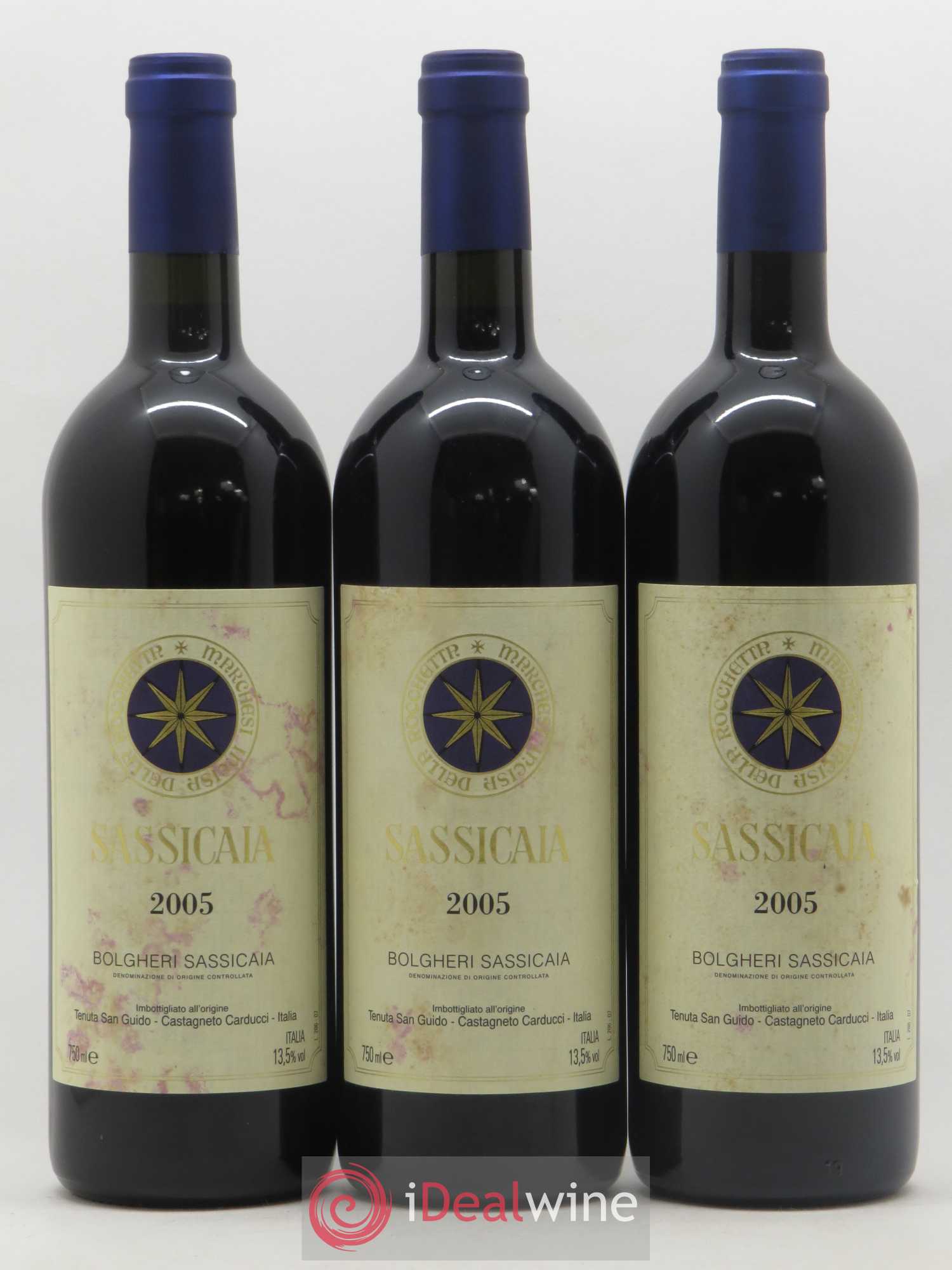 Bolgheri DOC Sassicaia Tenuta San Guido 2005 - Lot de 3 bouteilles - 0