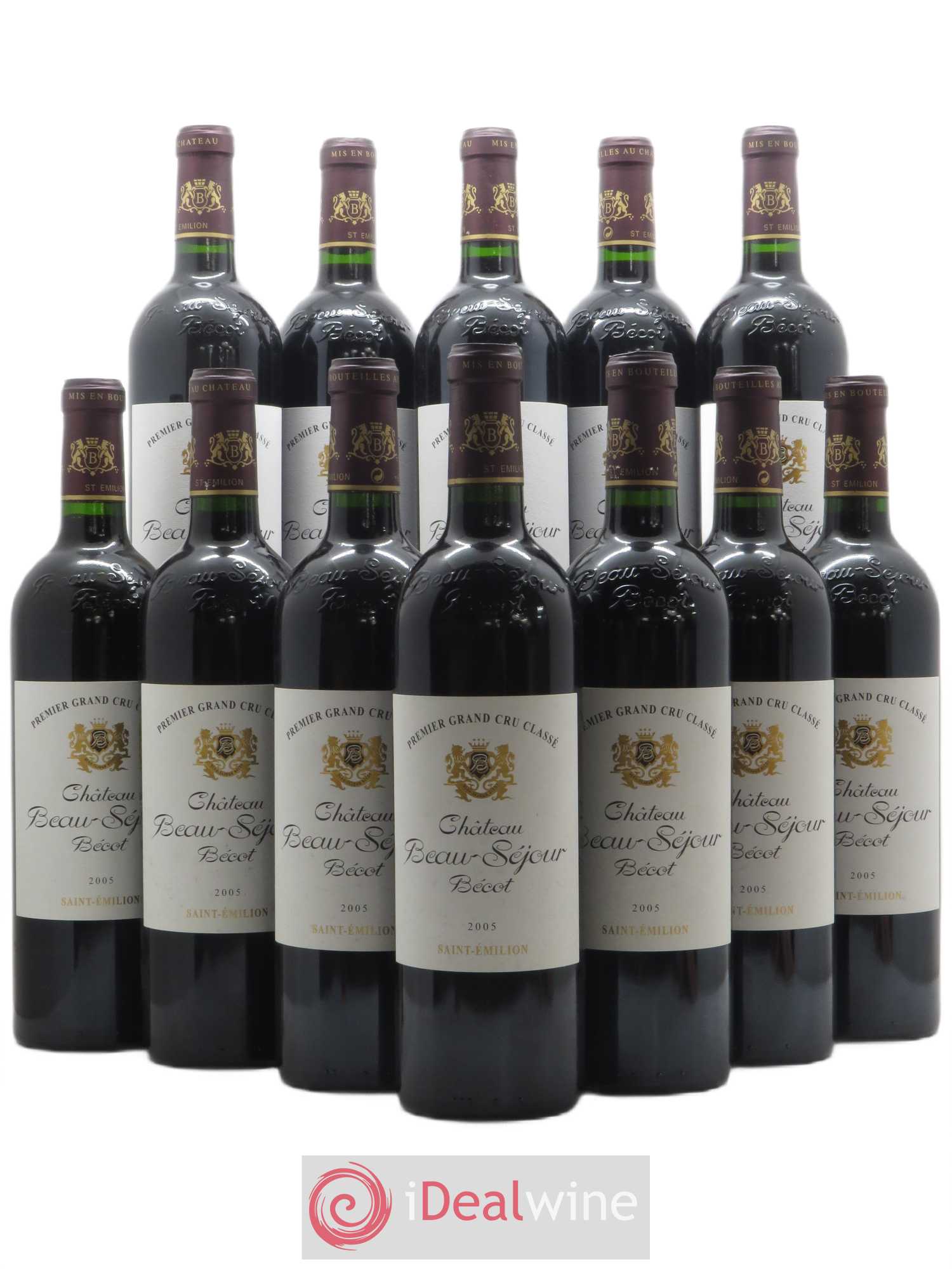Château Beau-Séjour Bécot 1er Grand Cru Classé B 2005 - Lotto di 12 bottiglie - 0