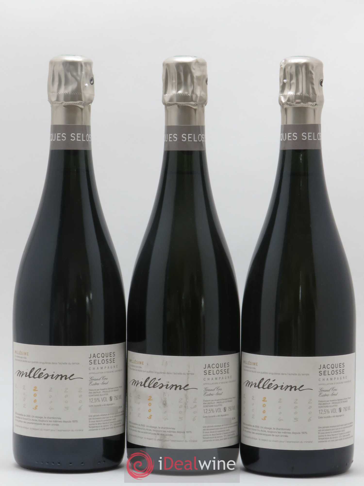 Blanc de Blancs Grand Cru Extra-Brut Jacques Selosse 2003 - Lot de 3 bouteilles - 0