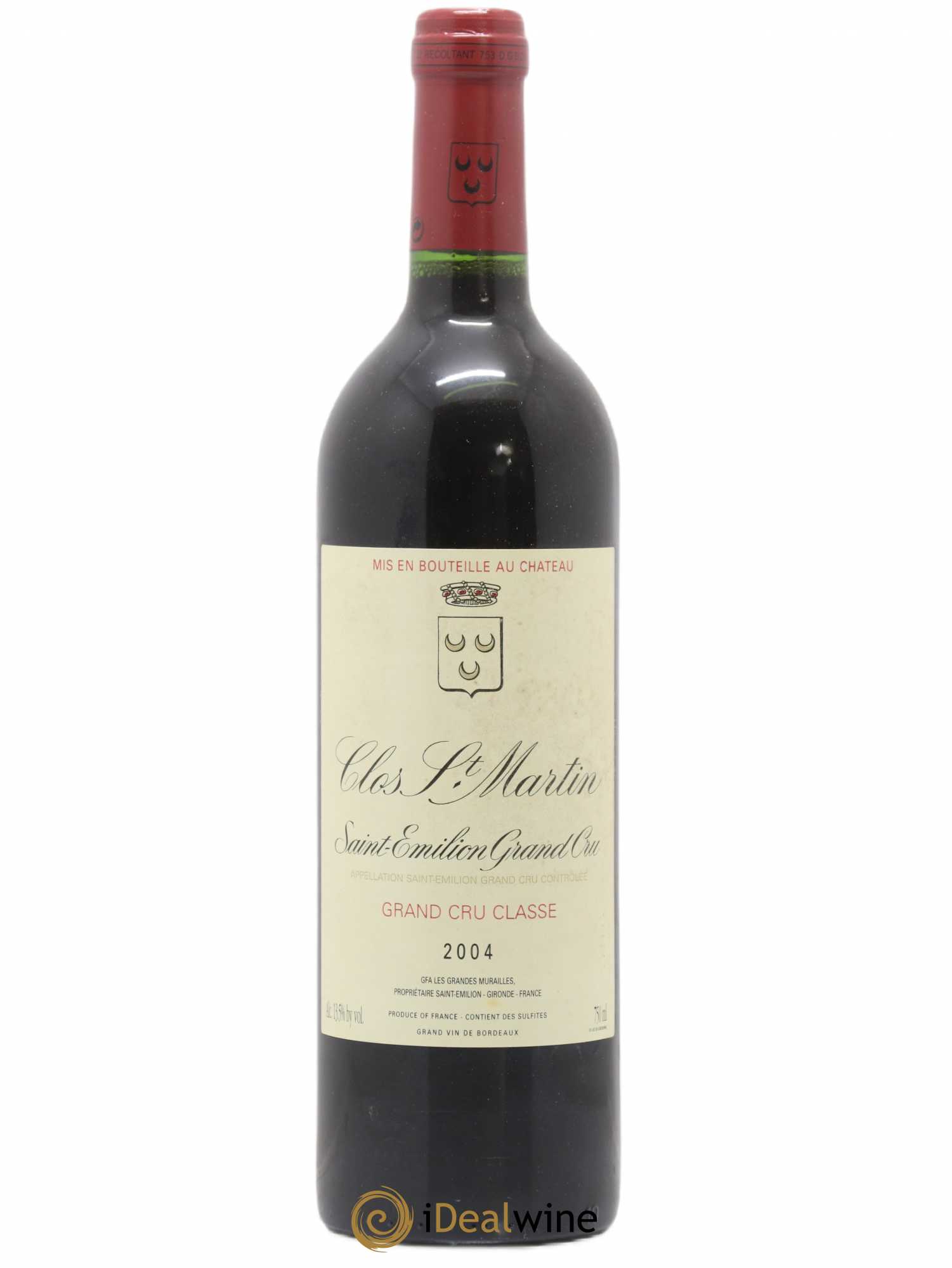 Clos Saint Martin Grand Cru Classé 2004 - Lot de 1 bouteille - 0