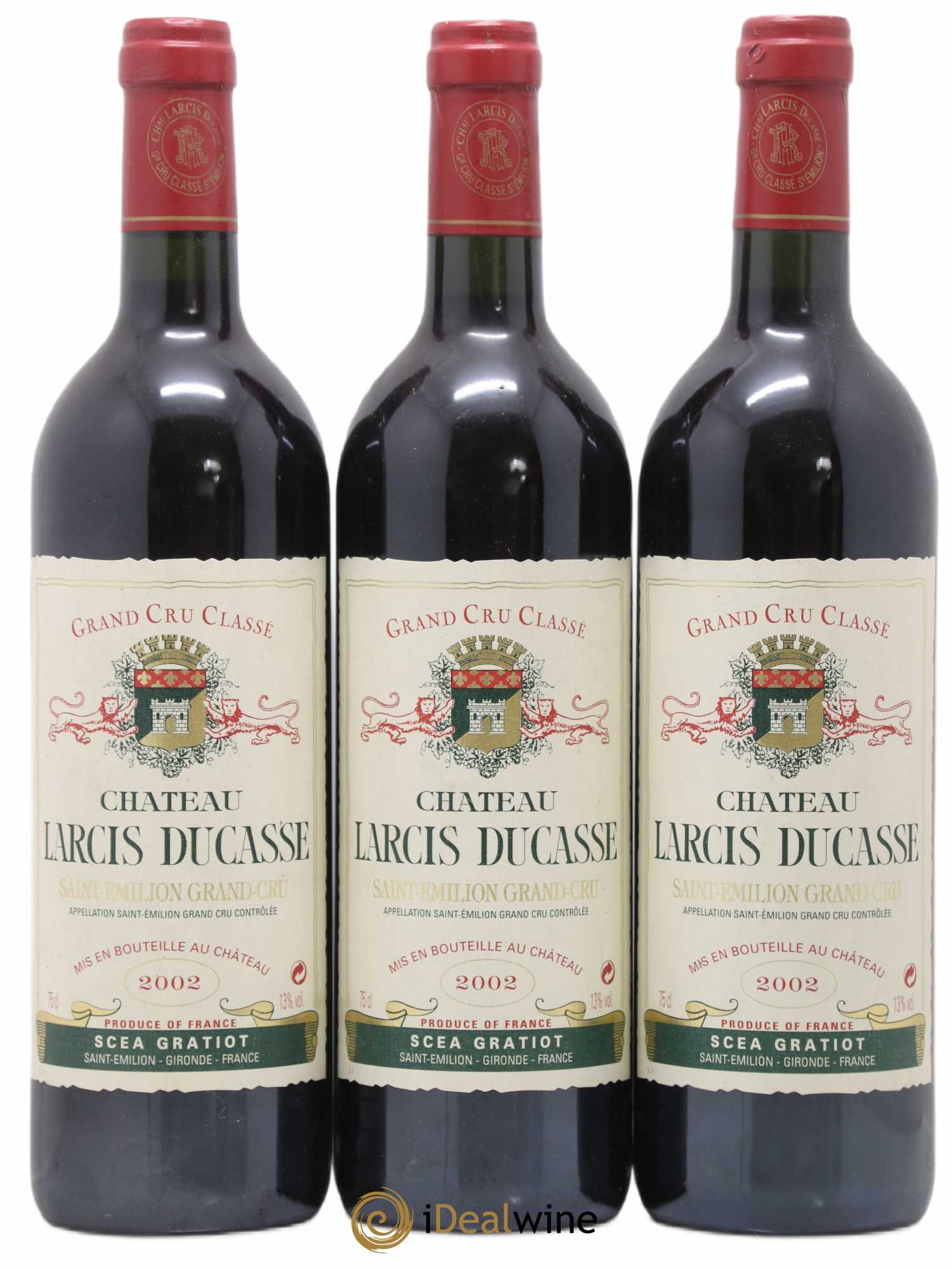 Château Larcis Ducasse 1er Grand Cru Classé B 2002 - Lot de 3 bouteilles - 0