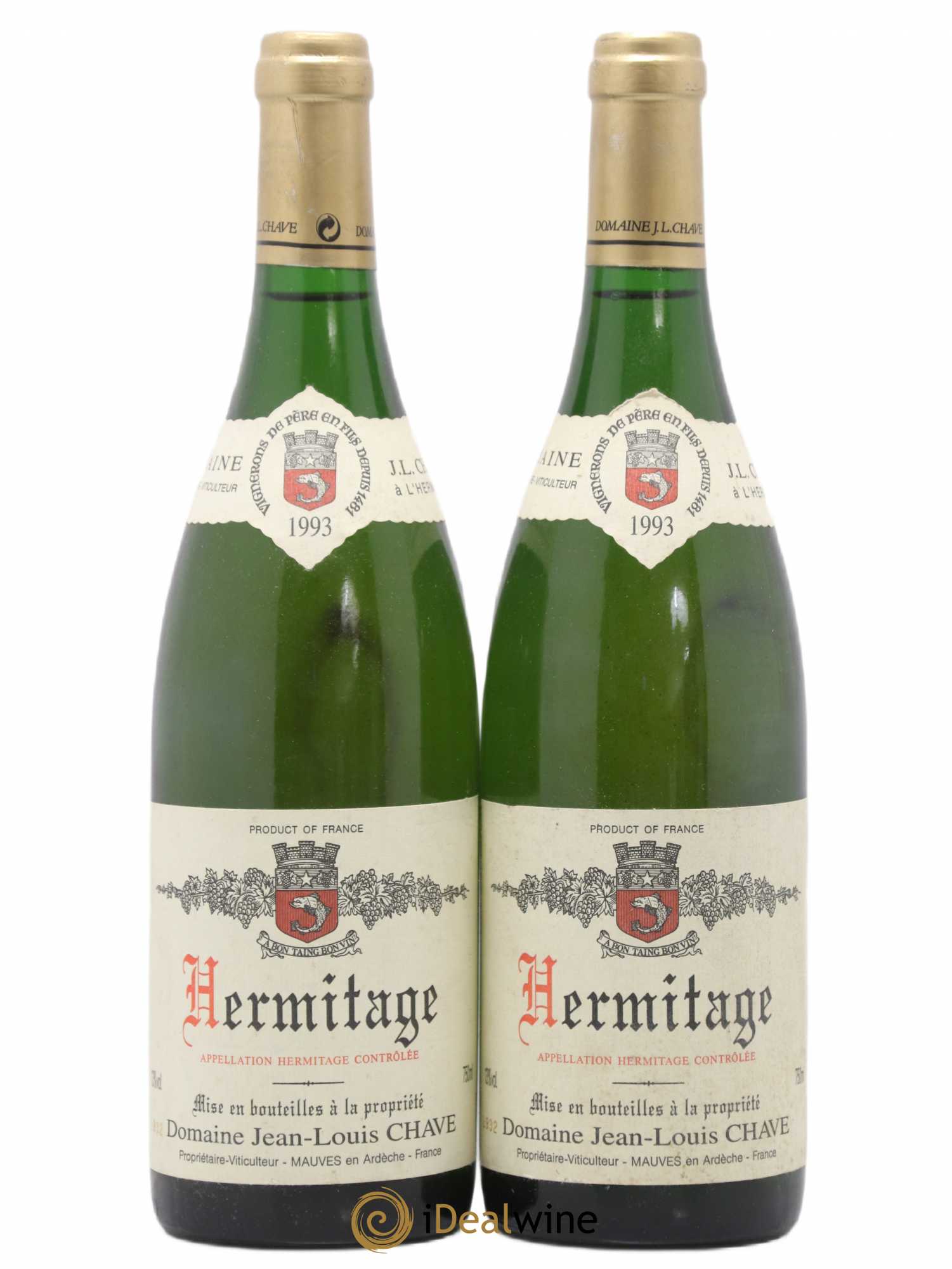 Hermitage Jean-Louis Chave 1993 - Lot de 2 bouteilles - 0