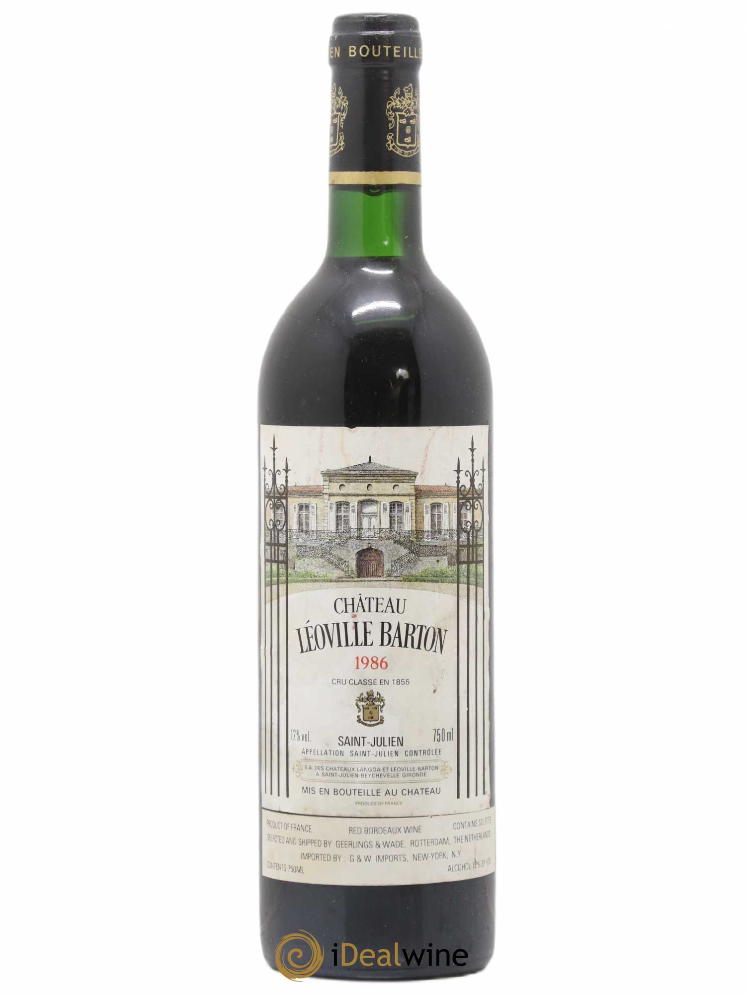 Château Léoville Barton 2ème Grand Cru Classé 1986 - Lot de 1 bouteille - 0