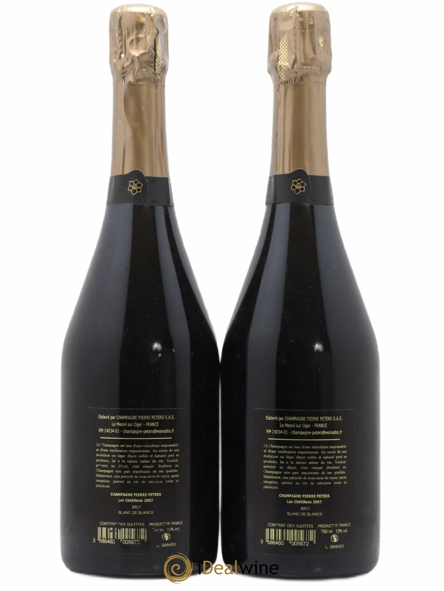 Cuvée Spéciale les Chétillons Blanc de Blancs Brut Pierre Péters 2007 - Lot of 2 bottles - 1