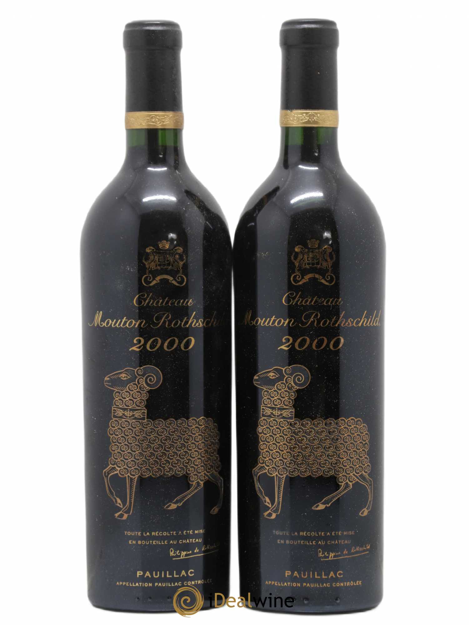 Château Mouton Rothschild 1er Grand Cru Classé 2000 - Lot de 2 bouteilles - 0