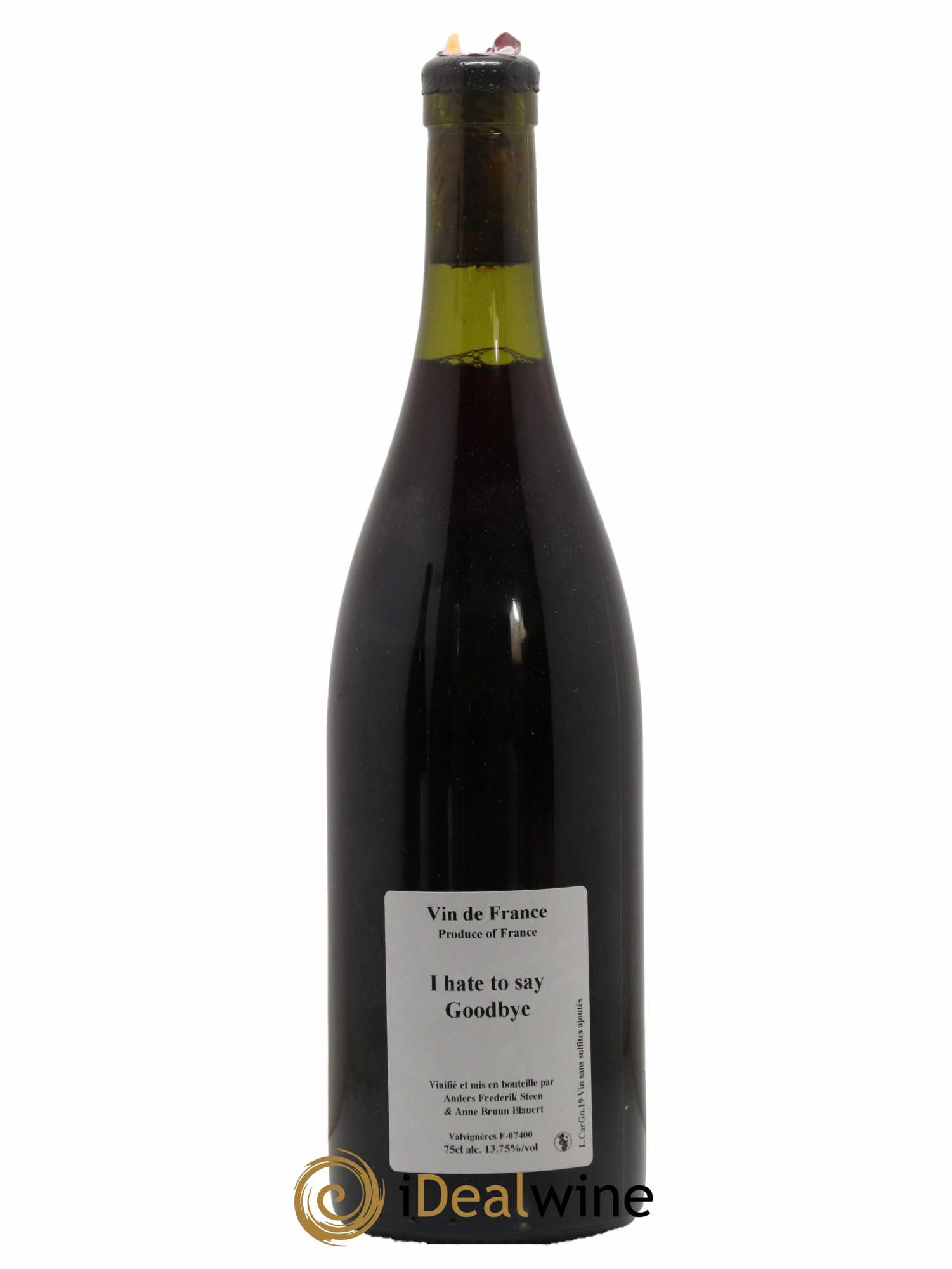 Vin de France I hate to say goodbye Domaine Anders Frederick Steen 2019 - Lot de 1 bouteille - 0