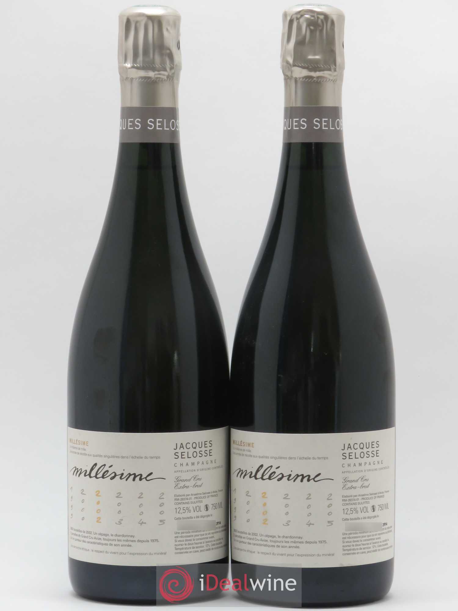Blanc de Blancs Grand Cru Extra-Brut Jacques Selosse 2002 - Lot de 2 bouteilles - 0