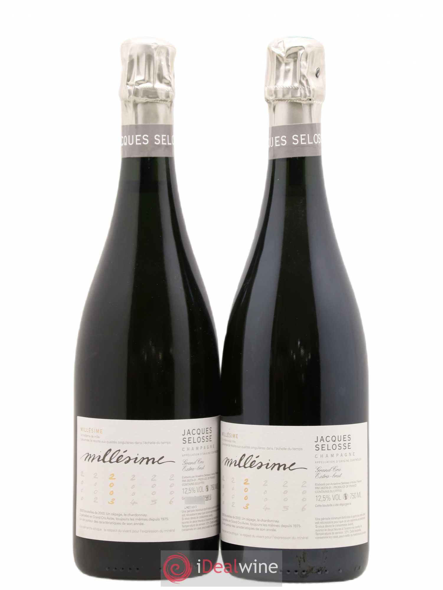 Blanc de Blancs Grand Cru Extra-Brut Jacques Selosse 2003 - Lot of 2 bottles - 0