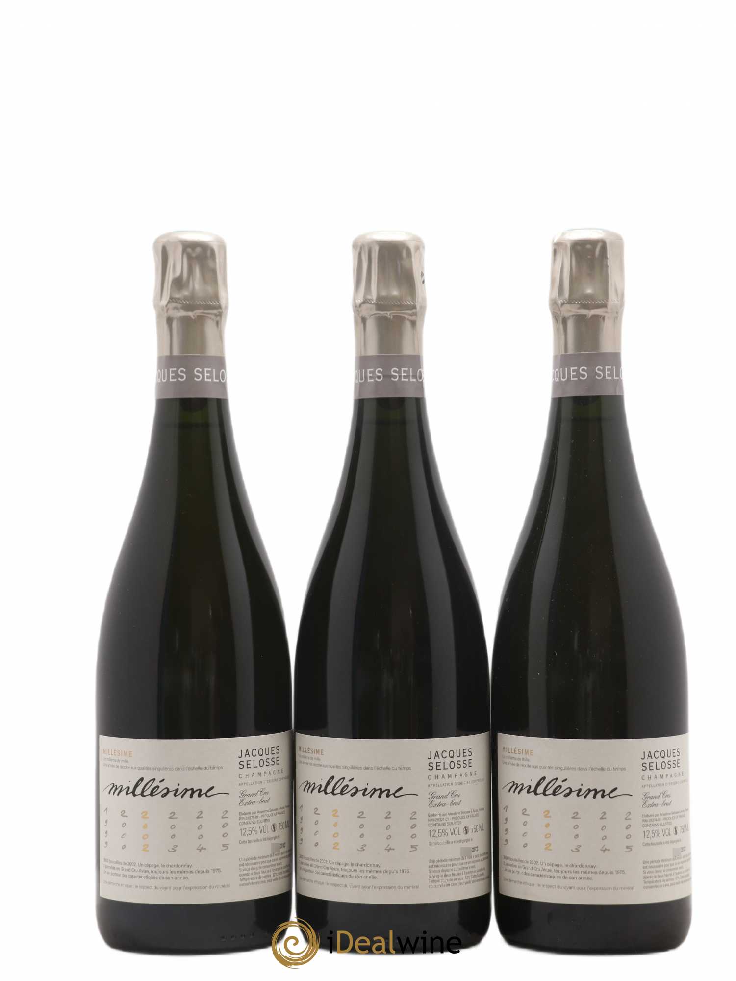 Blanc de Blancs Grand Cru Extra-Brut Jacques Selosse 2002 - Lot de 3 bouteilles - 0