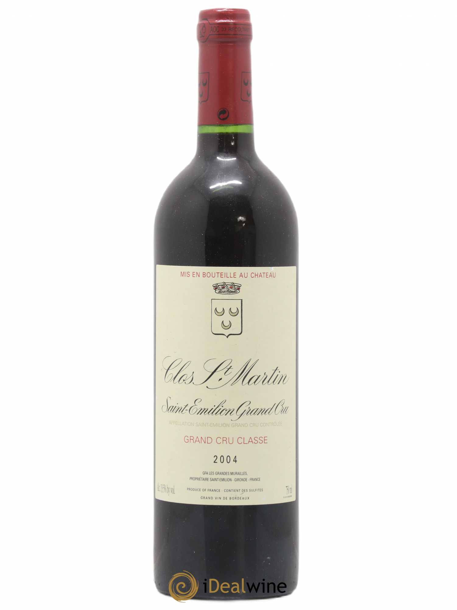Clos Saint Martin Grand Cru Classé 2004 - Lot de 1 bouteille - 0