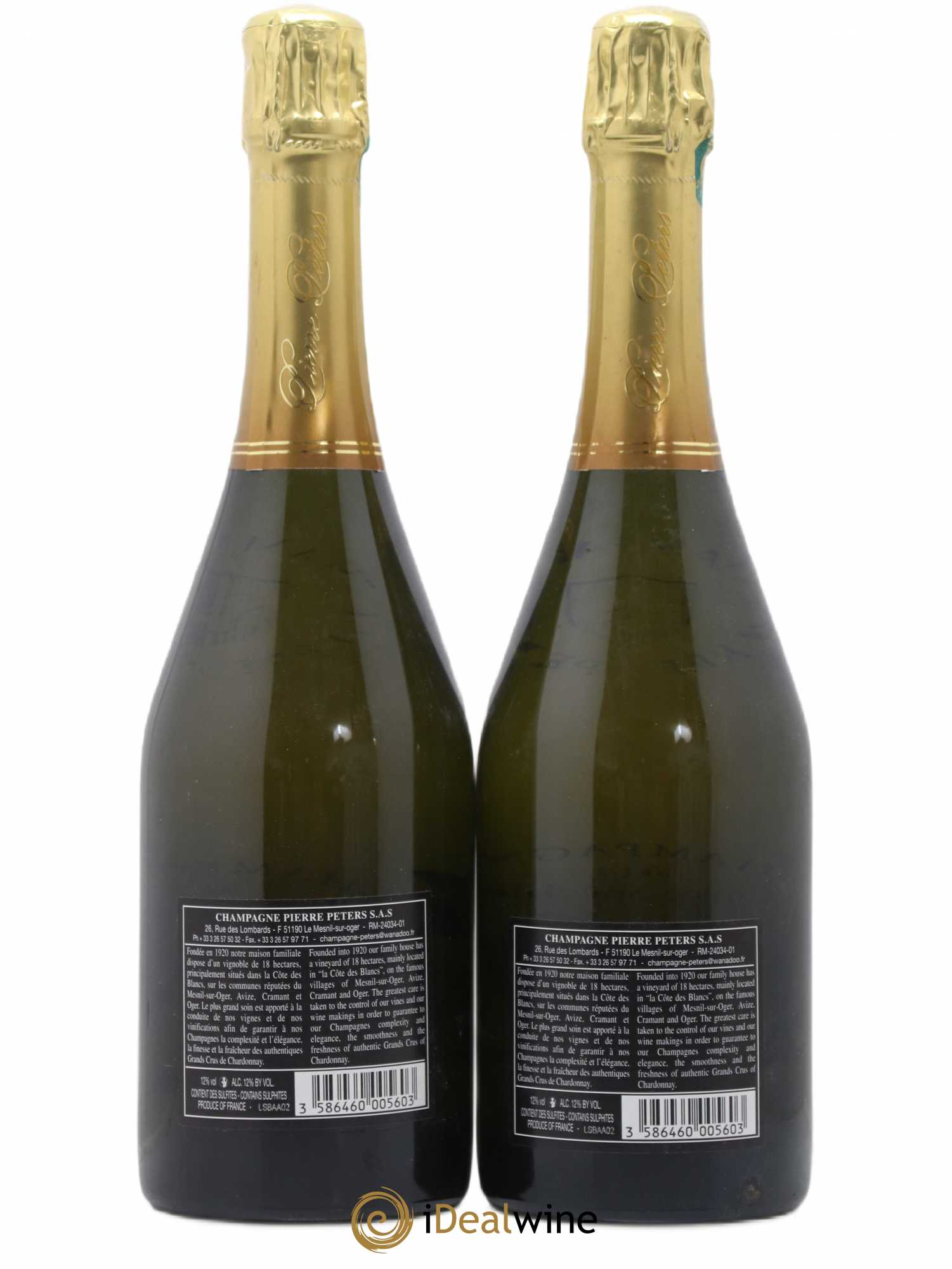 Cuvée Spéciale les Chétillons Blanc de Blancs Brut Pierre Péters 2000 - Lot de 2 bouteilles - 1