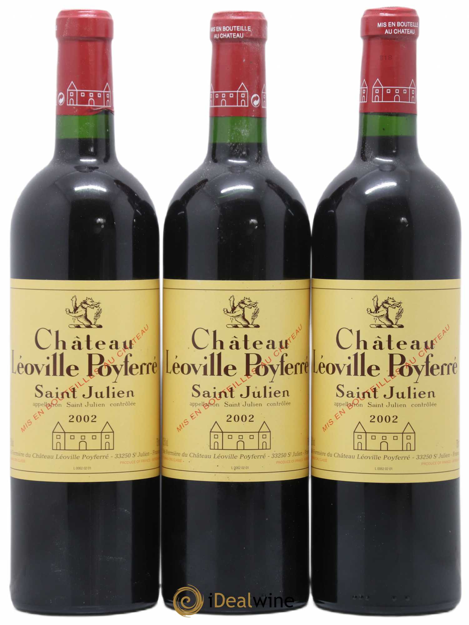 Château Léoville Poyferré 2ème Grand Cru Classé 2002 - Lot de 3 bouteilles - 0