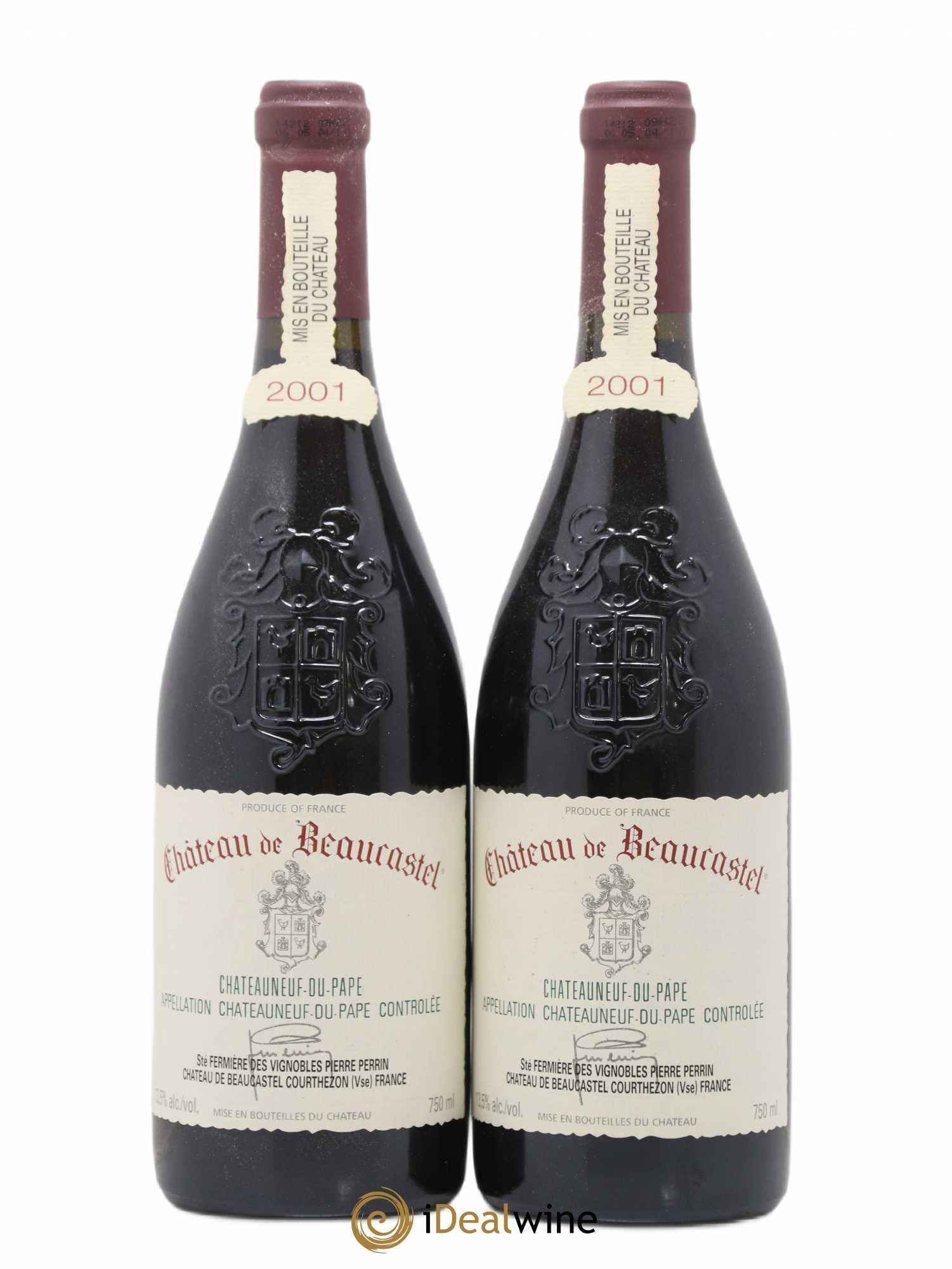 Châteauneuf-du-Pape Château de Beaucastel Famille Perrin 2001 - Lot de 2 bouteilles - 0