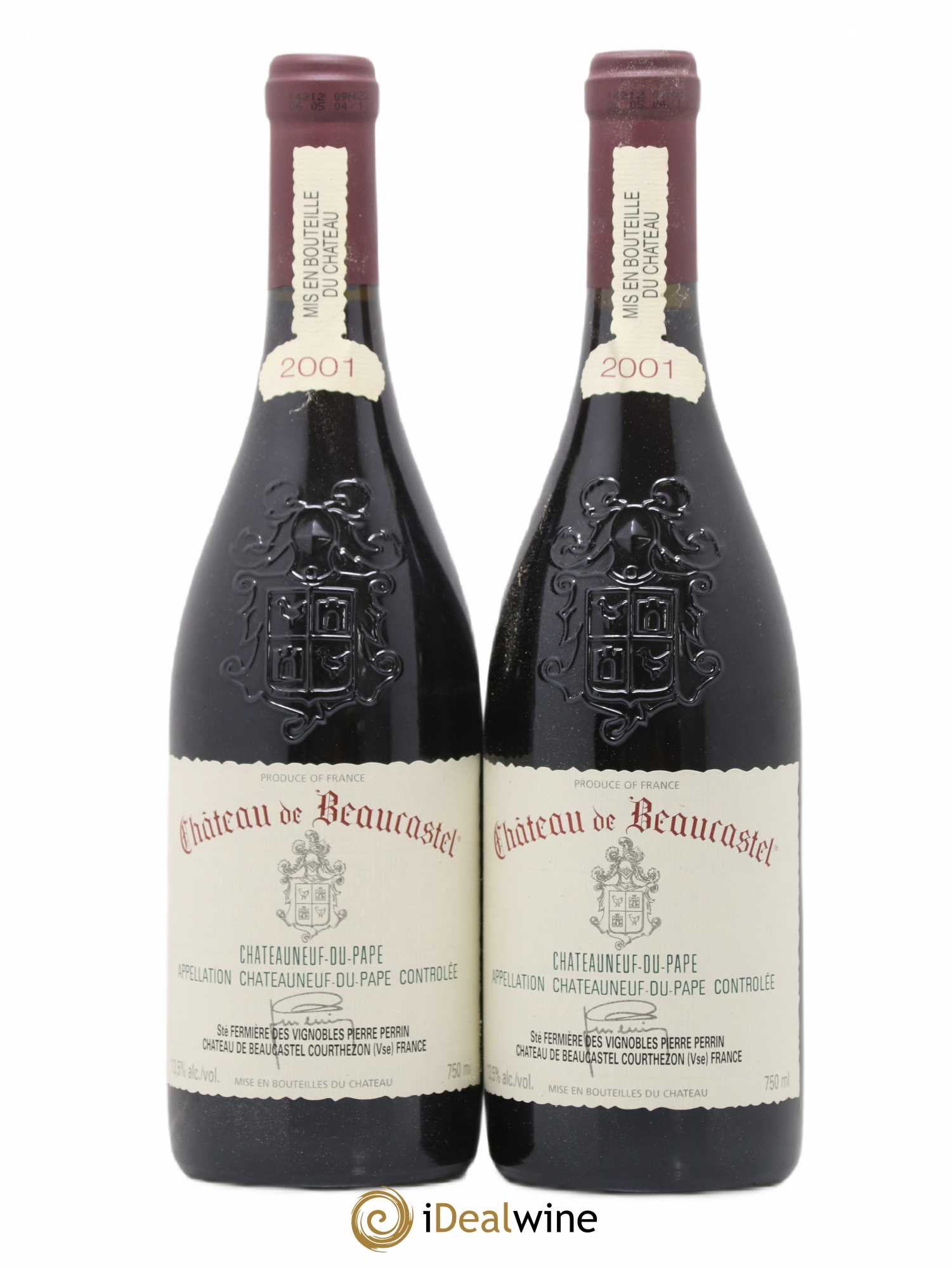 Châteauneuf-du-Pape Château de Beaucastel Famille Perrin 2001 - Lot de 2 bouteilles - 0