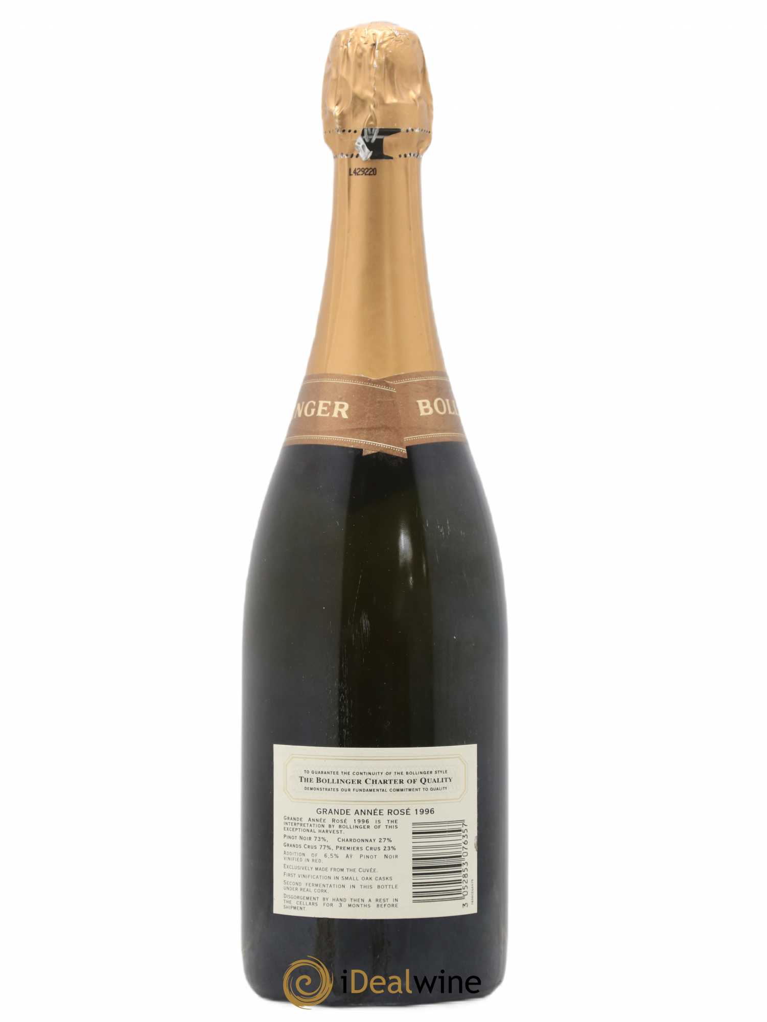 Grande Année Brut Bollinger 1996 - Lot de 1 bouteille - 1