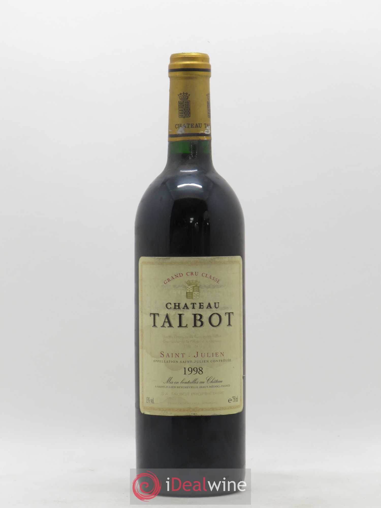 Château Talbot 4ème Grand Cru Classé 1998 - Lot de 1 bouteille - 0