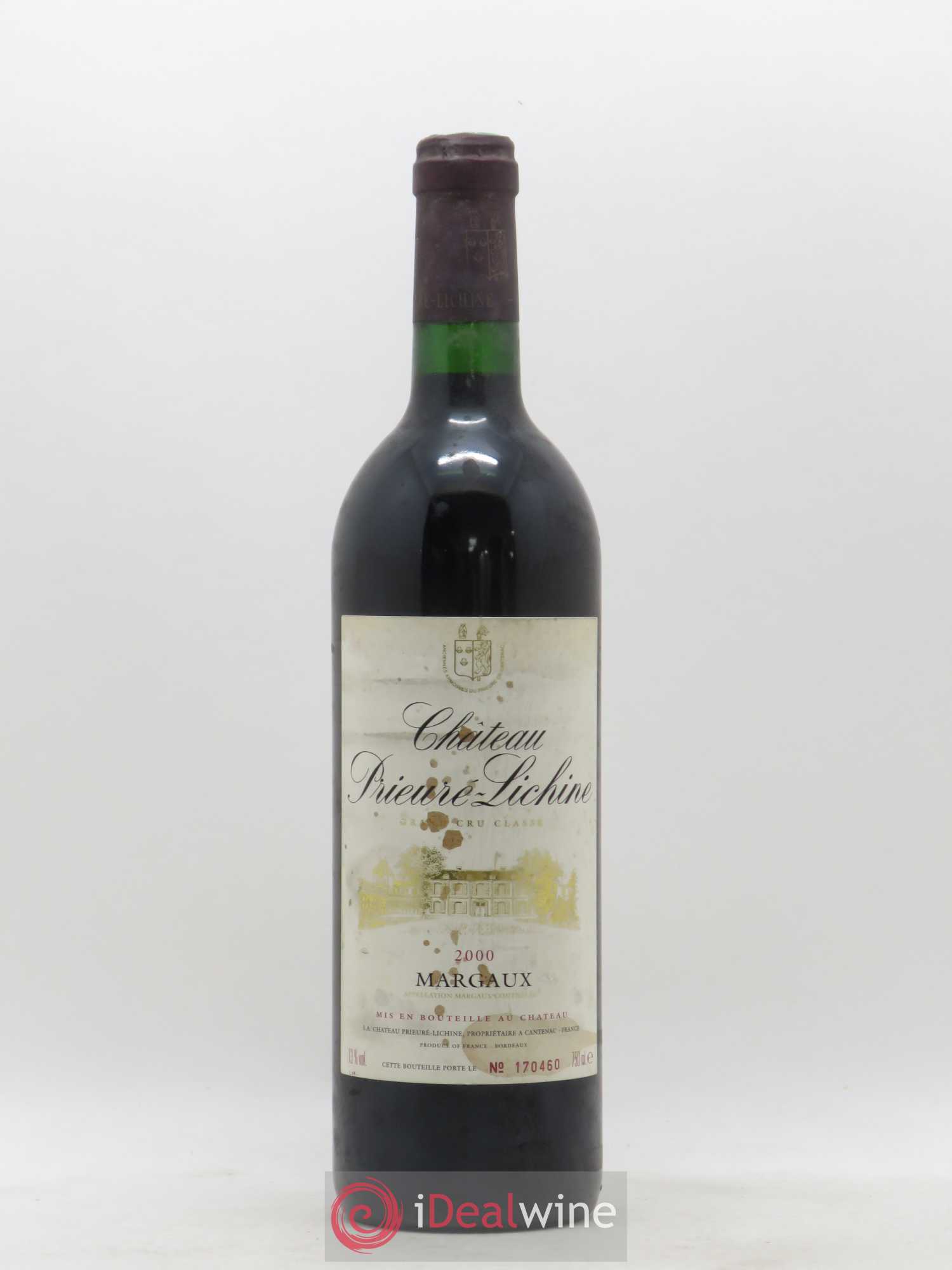 Château Prieuré Lichine 4ème Grand Cru Classé 2000 - Lot de 1 bouteille - 0