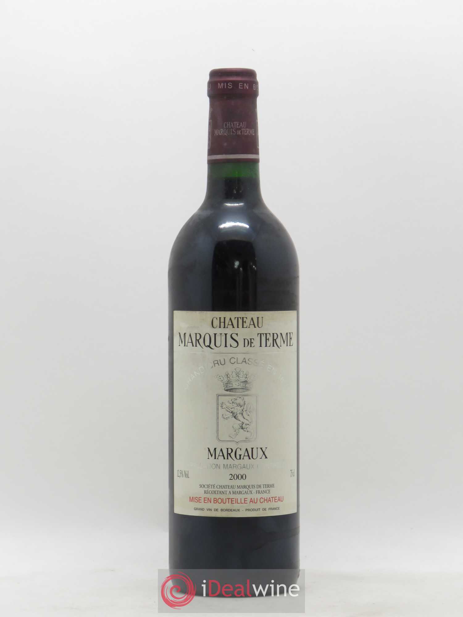 Château Marquis de Terme 4ème Grand Cru Classé 2000 - Lot de 1 bouteille - 0