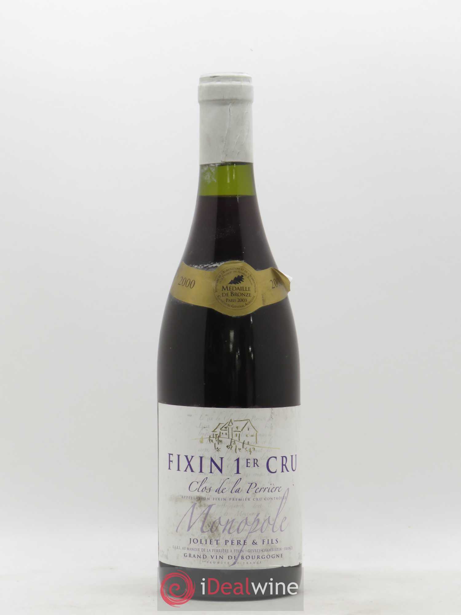 Fixin 1er Cru Clos de la Perrière Joliet Père & Fils (Domaine) 2000 - Lot de 1 bouteille - 0