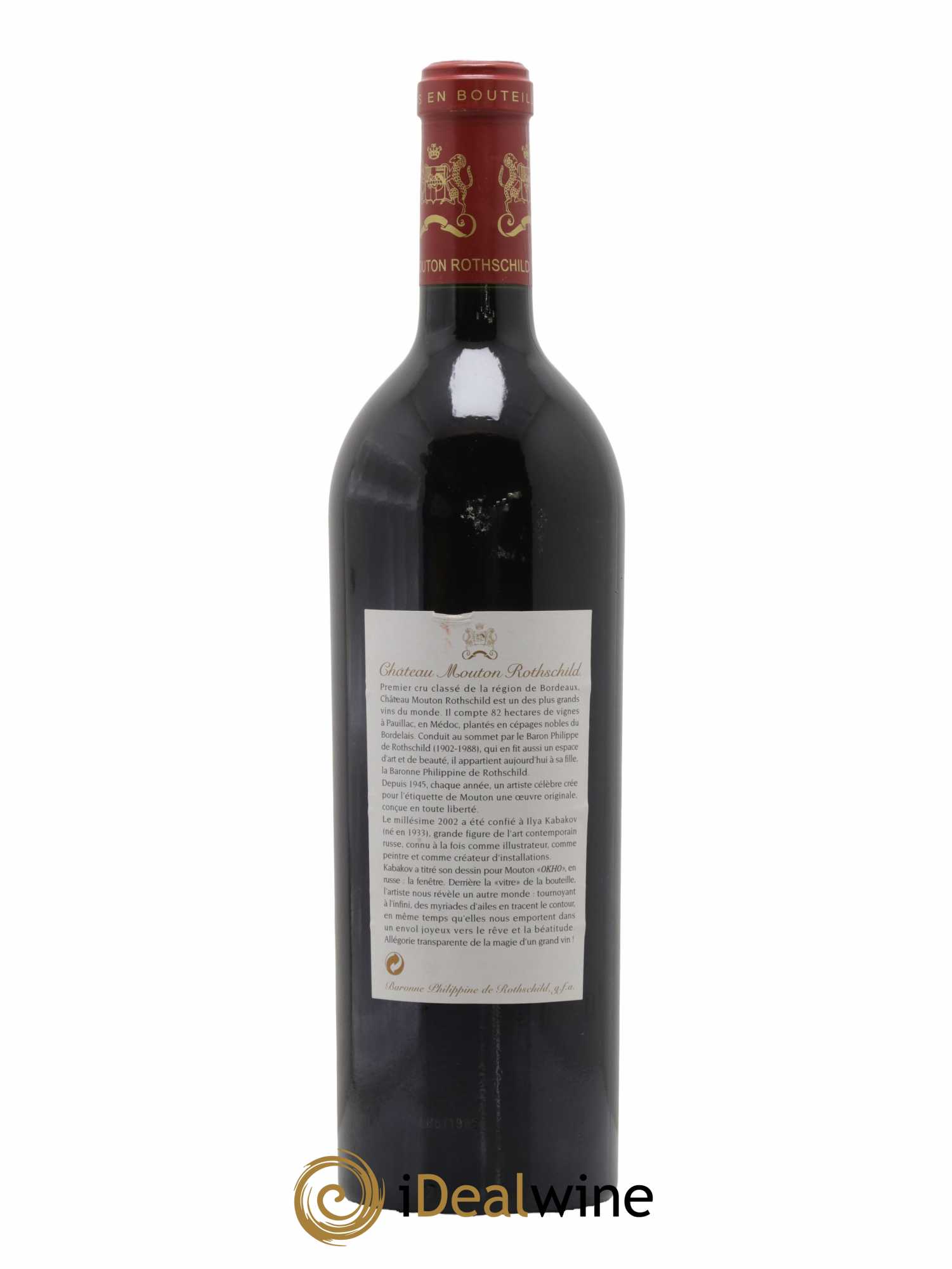 Château Mouton Rothschild 1er Grand Cru Classé 2002 - Lot de 1 bouteille - 1