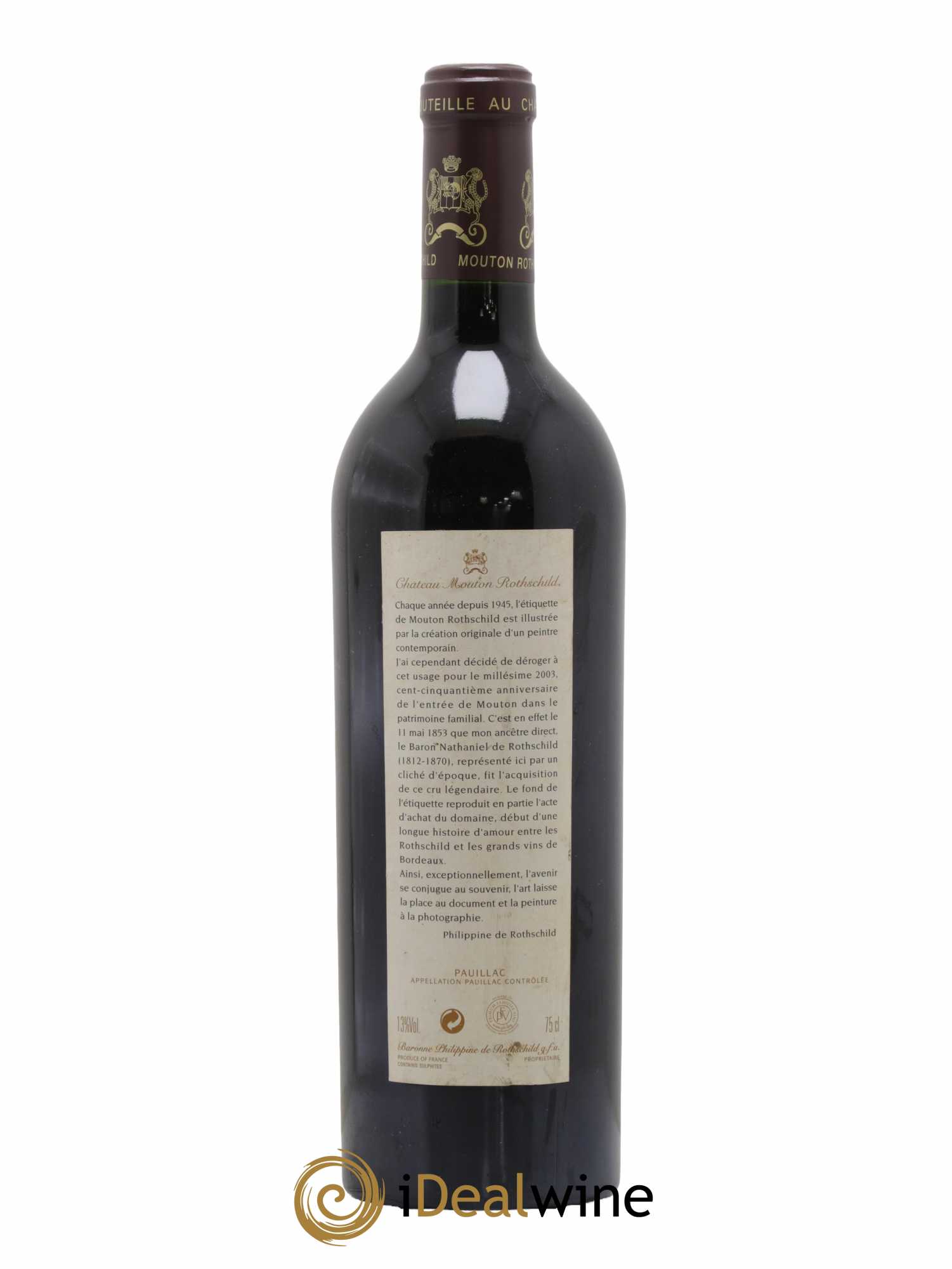 Château Mouton Rothschild 1er Grand Cru Classé 2003 - Lot de 1 bouteille - 1