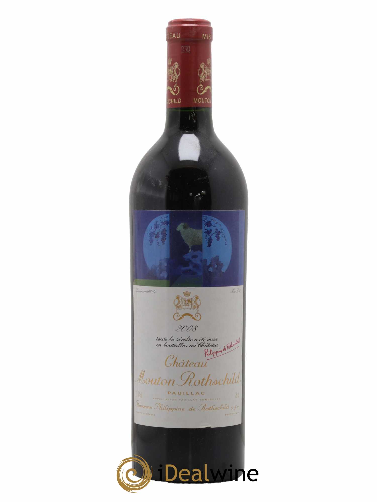 Château Mouton Rothschild 1er Grand Cru Classé 2008 - Lot de 1 bouteille - 0