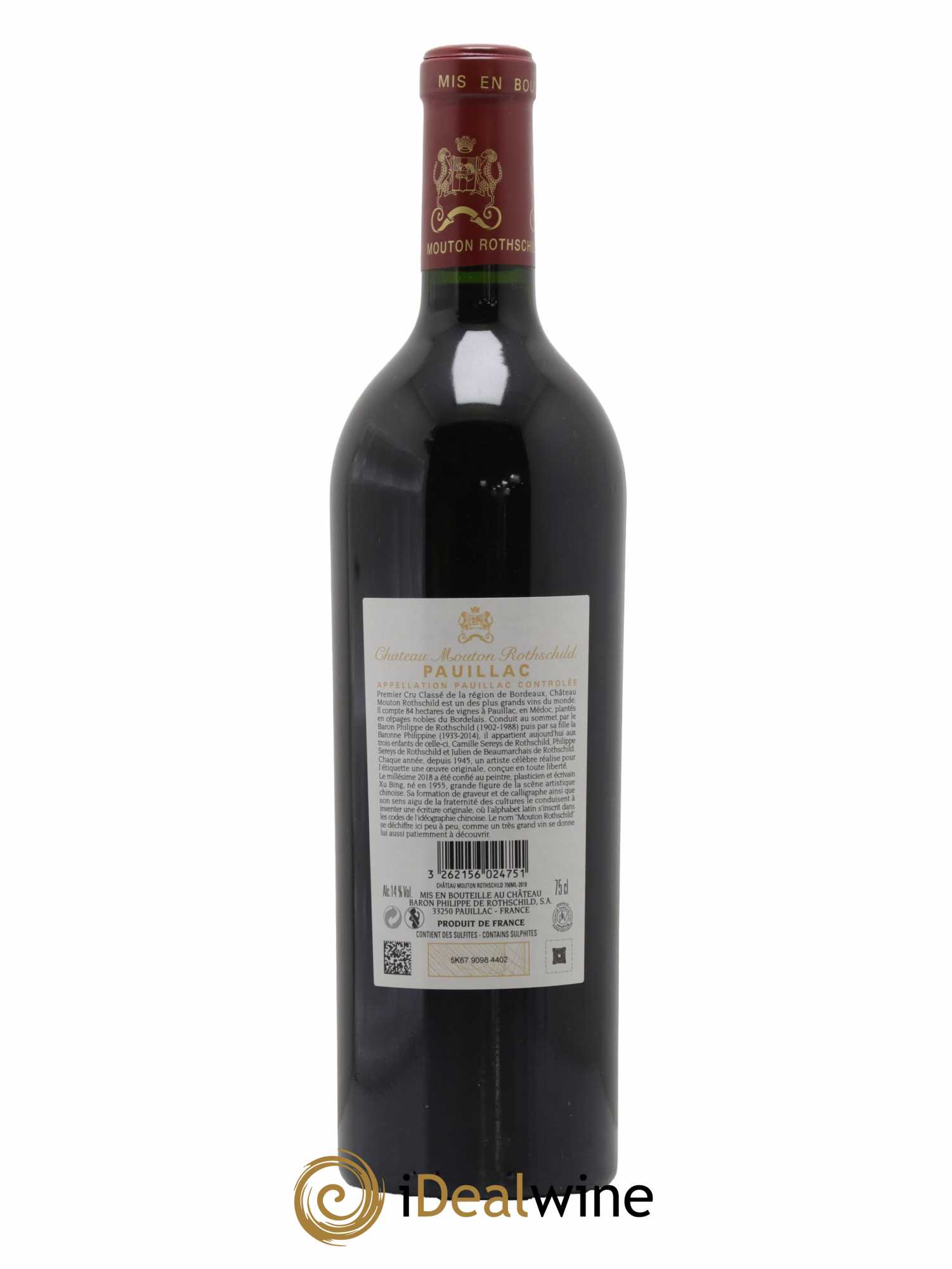 Château Mouton Rothschild 1er Grand Cru Classé 2018 - Lot de 1 bouteille - 1