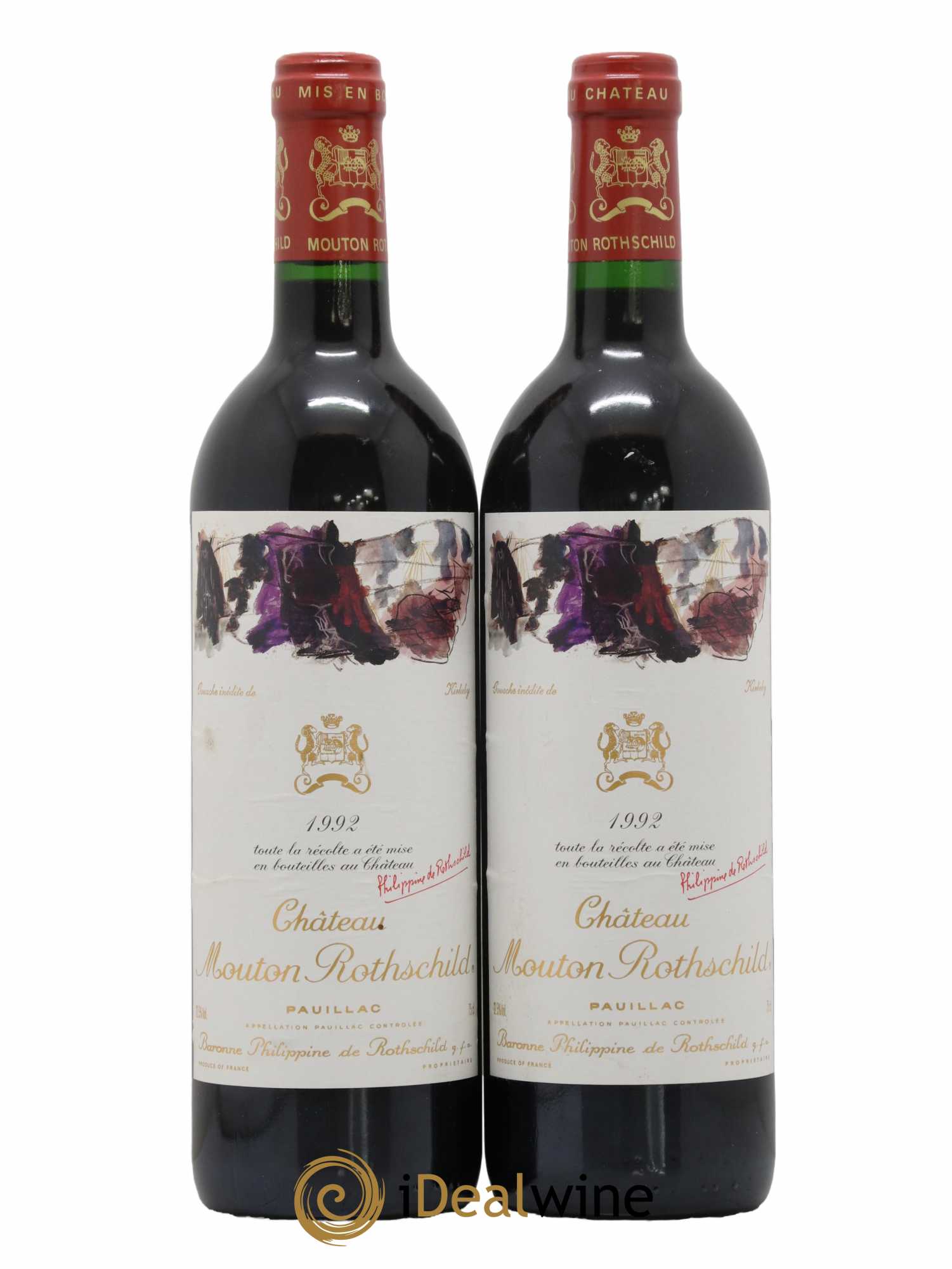 Château Mouton Rothschild 1er Grand Cru Classé 1992 - Lot of 2 bottles - 0