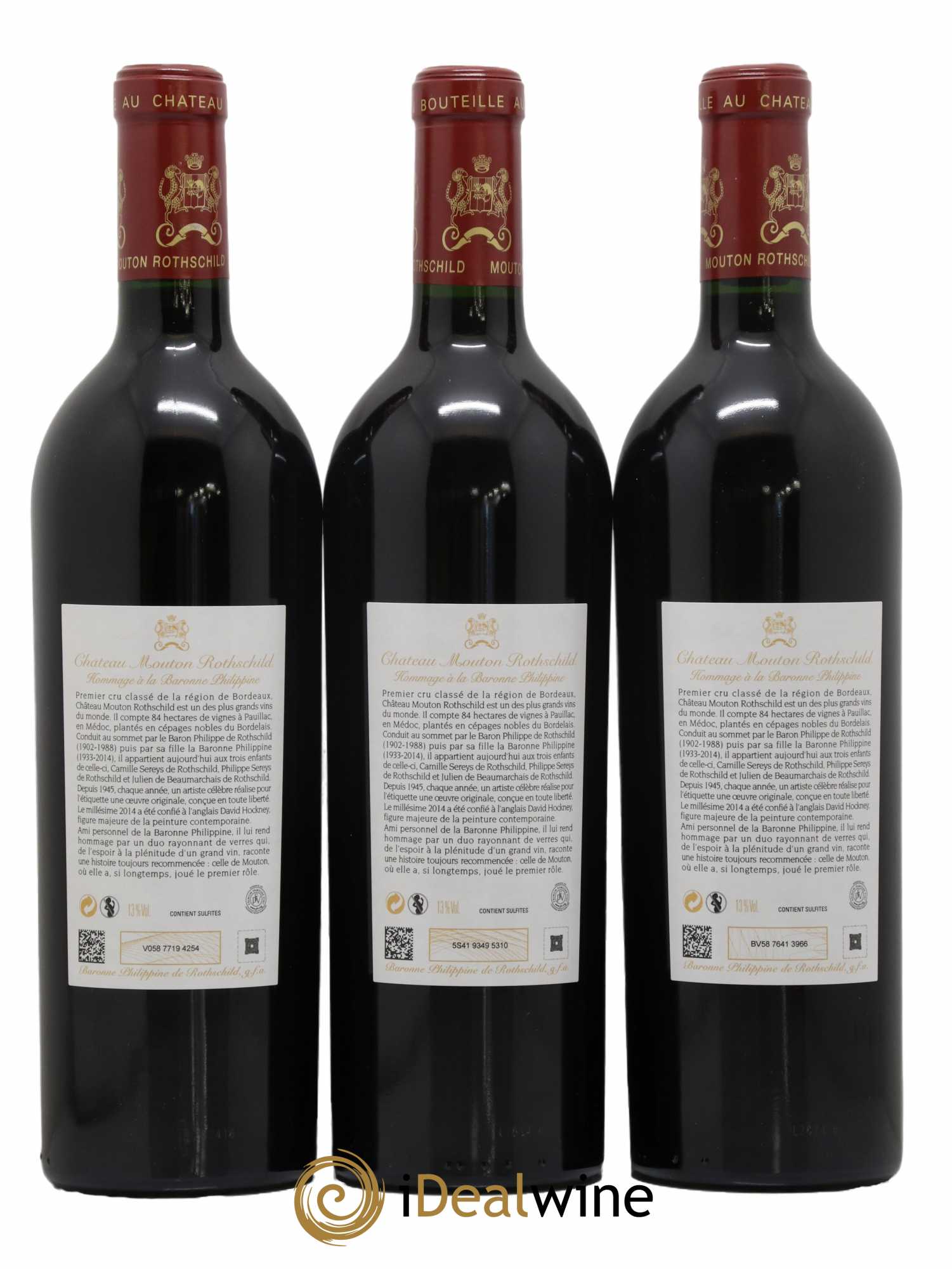 Château Mouton Rothschild 1er Grand Cru Classé 2014 - Lot de 3 bouteilles - 1