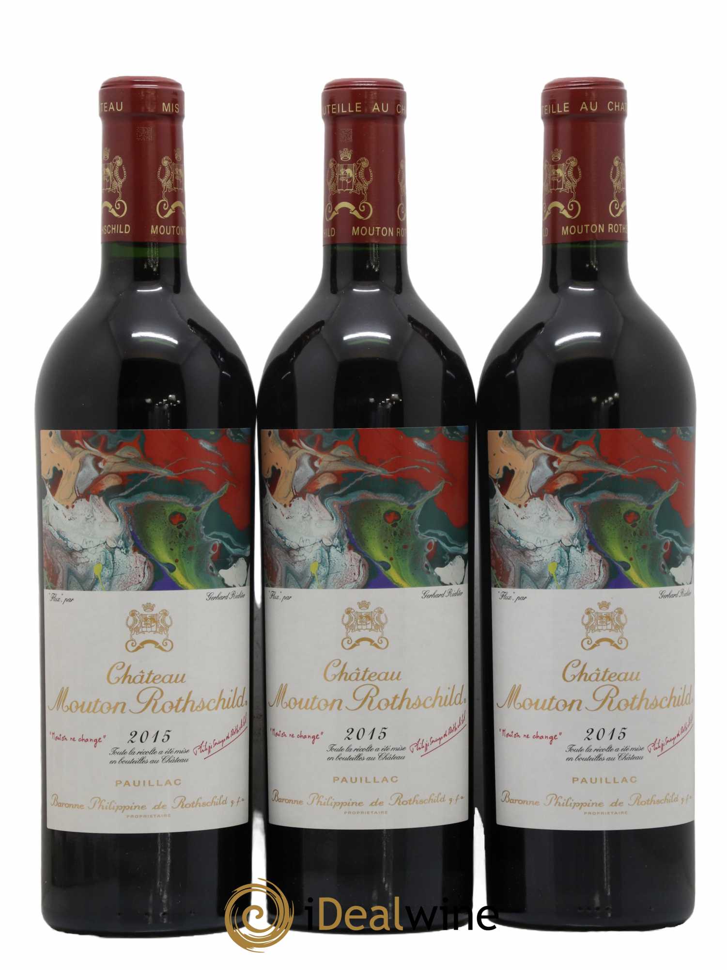 Château Mouton Rothschild 1er Grand Cru Classé 2015 - Lot de 3 bouteilles - 0