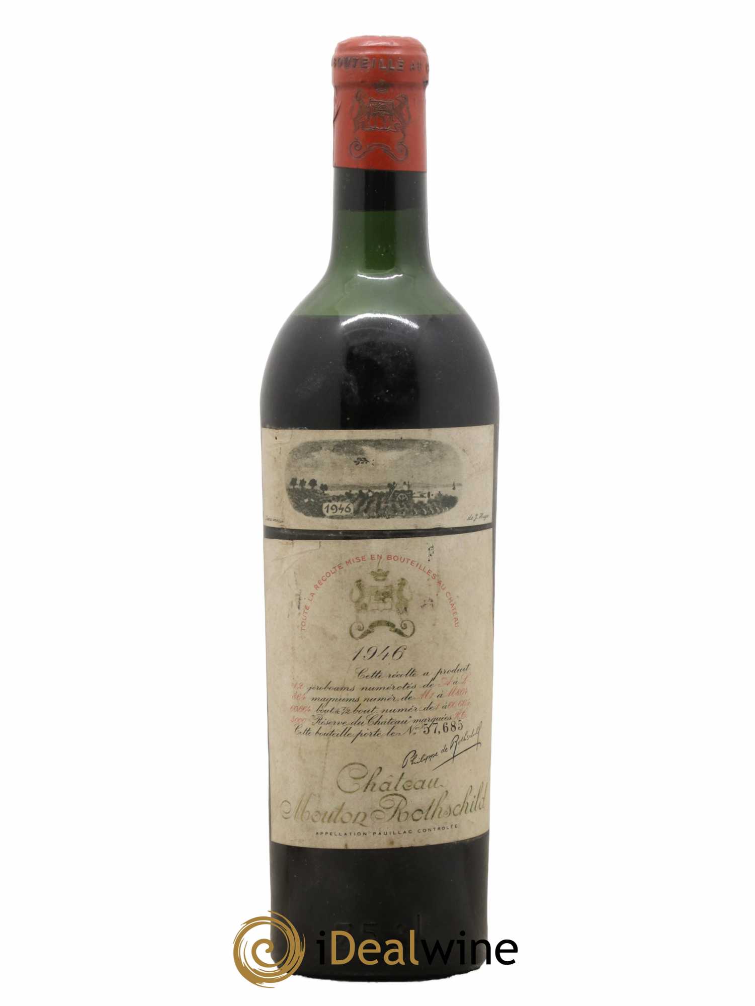 Château Mouton Rothschild 1er Grand Cru Classé 1946 - Lot de 1 bouteille - 0