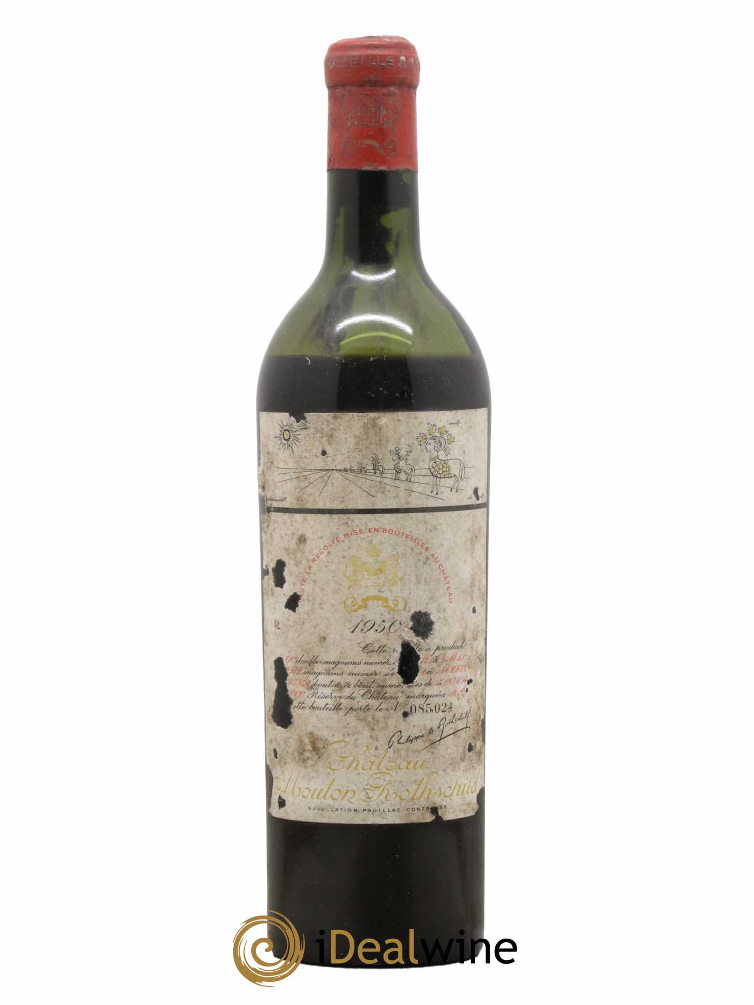Château Mouton Rothschild 1er Grand Cru Classé 1950 - Lot de 1 bouteille - 0