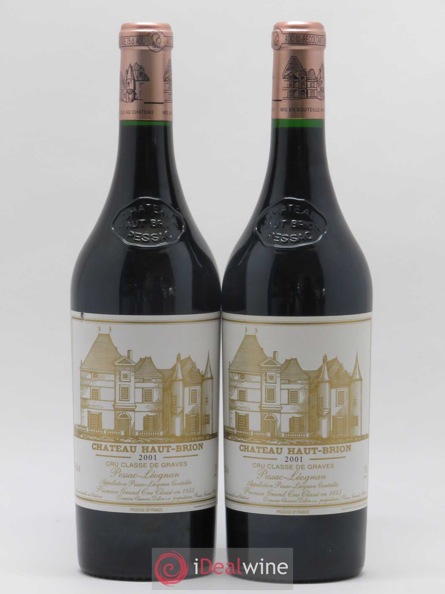 Château Haut Brion 1er Grand Cru Classé 2001 - Lot de 2 bouteilles - 0