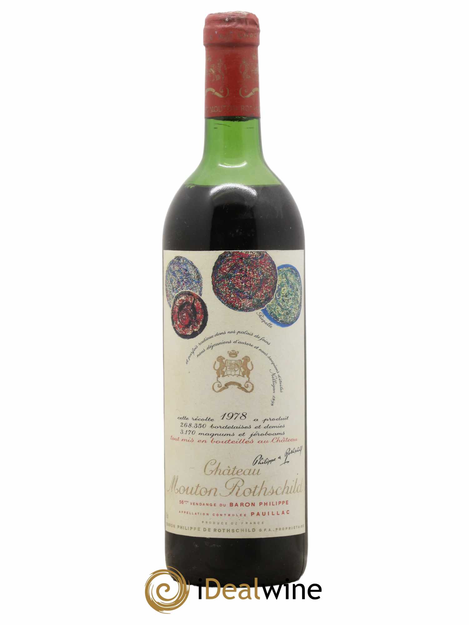 Château Mouton Rothschild 1er Grand Cru Classé 1978 - Lot de 1 bouteille - 0