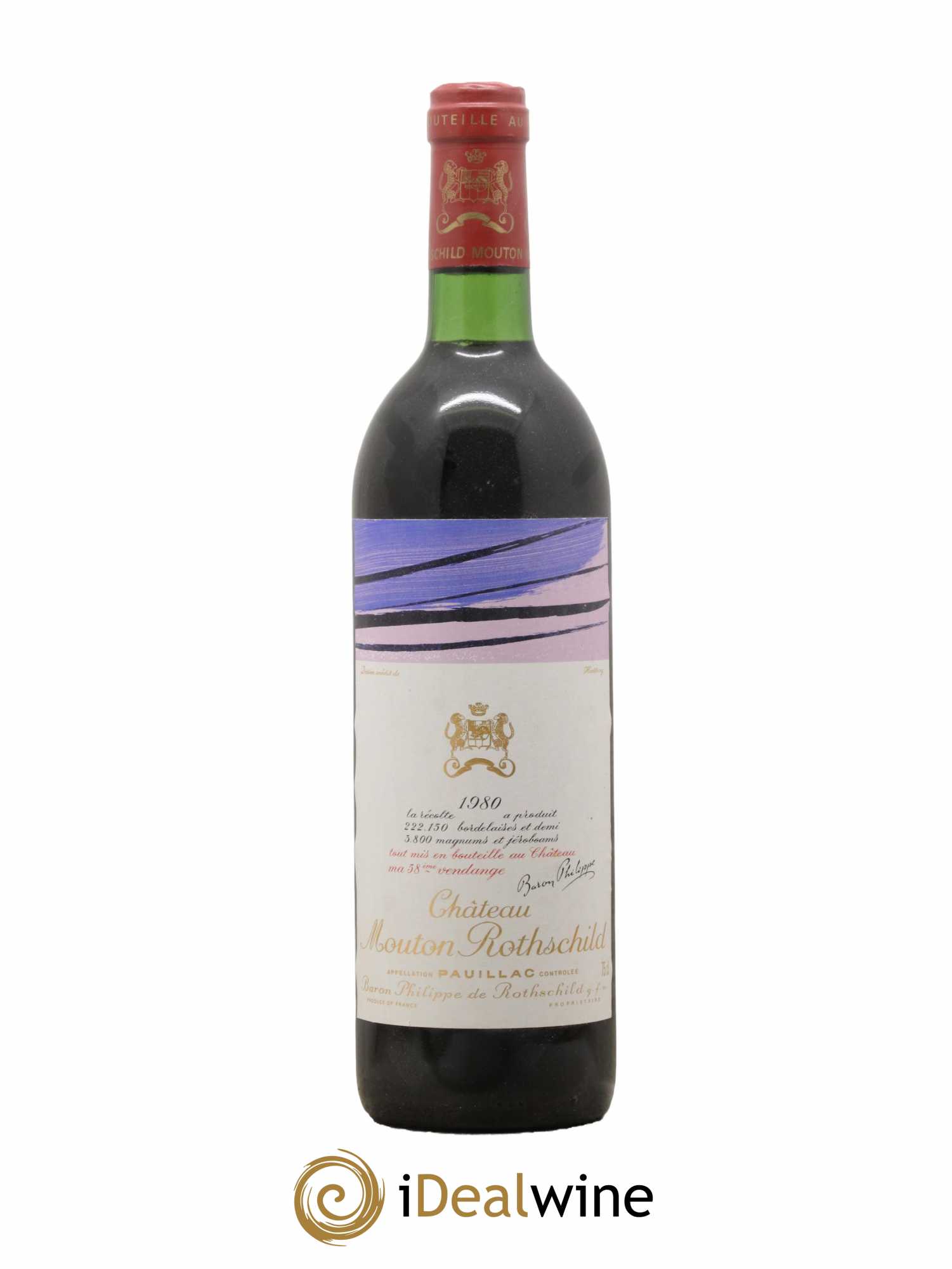 Château Mouton Rothschild 1er Grand Cru Classé 1980 - Lot de 1 bouteille - 0