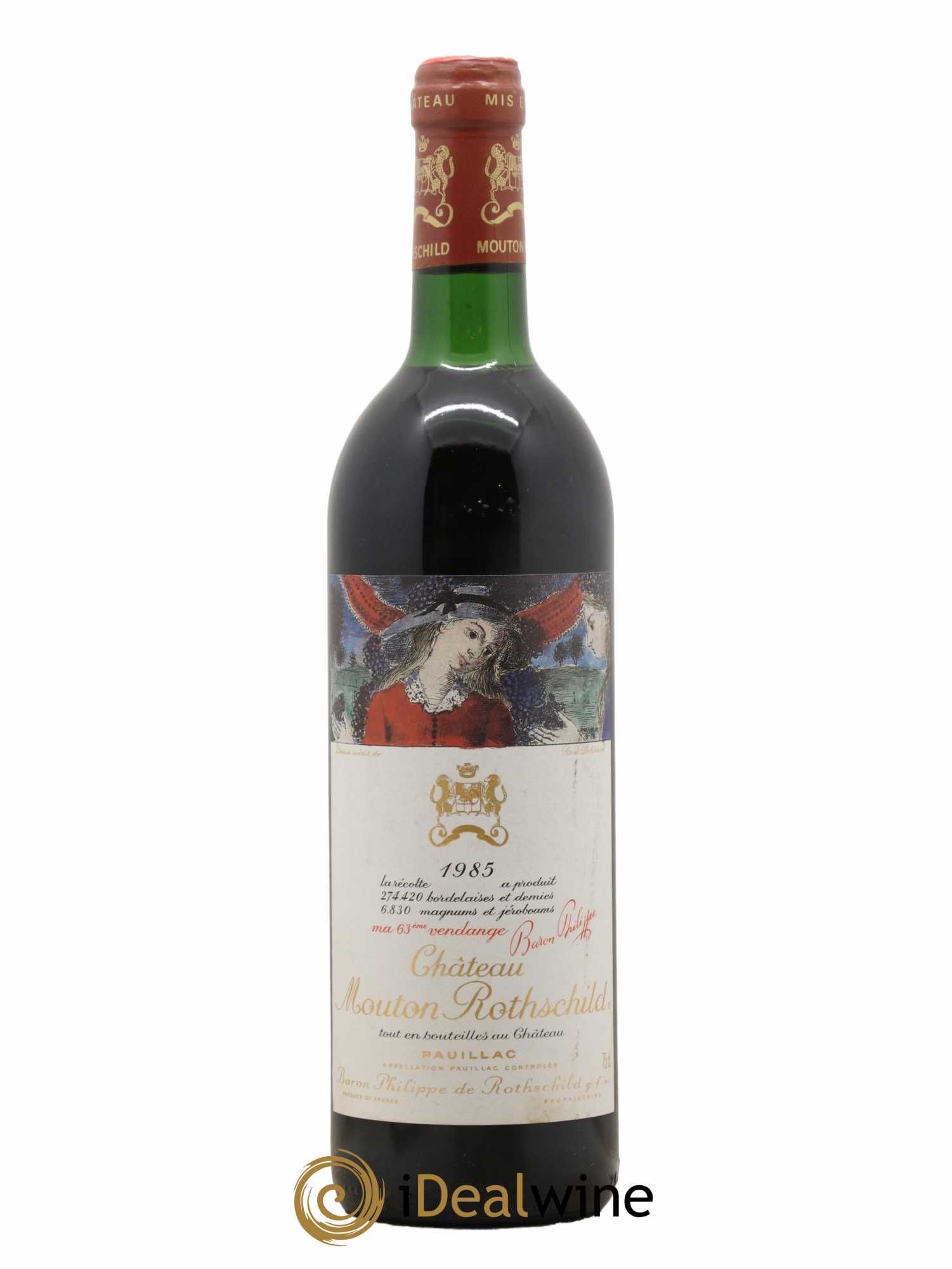 Château Mouton Rothschild 1er Grand Cru Classé 1985 - Lot de 1 bouteille - 0