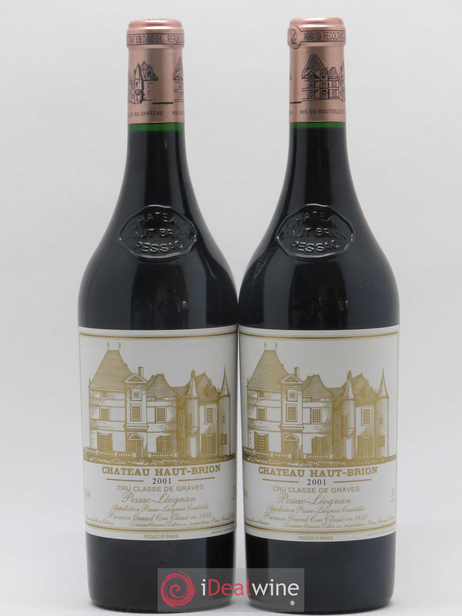 Château Haut Brion 1er Grand Cru Classé 2001 - Lot de 2 bouteilles - 0