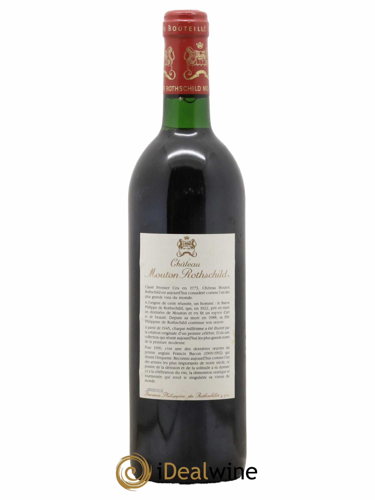Château Mouton Rothschild 1er Grand Cru Classé 1990 - Lot de 1 bouteille - 1