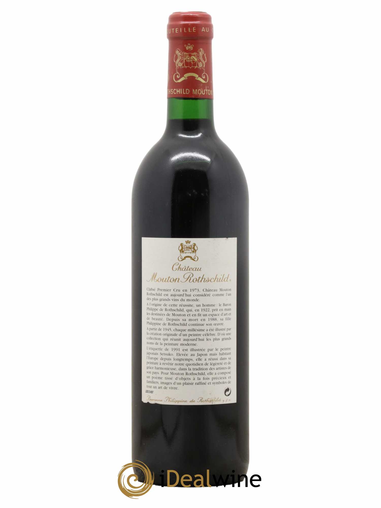 Château Mouton Rothschild 1er Grand Cru Classé 1991 - Lot de 1 bouteille - 1