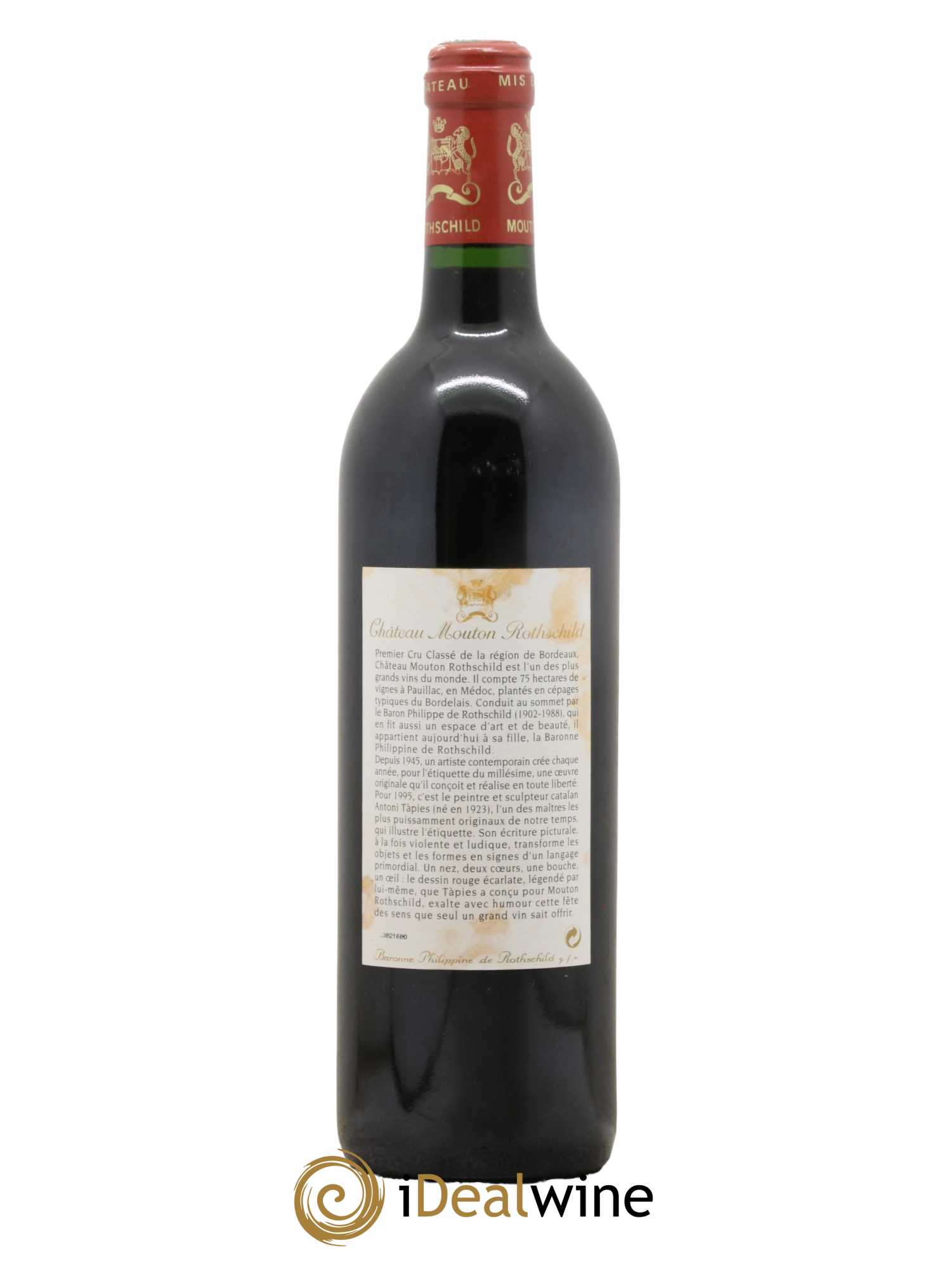 Château Mouton Rothschild 1er Grand Cru Classé 1995 - Lot de 1 bouteille - 1