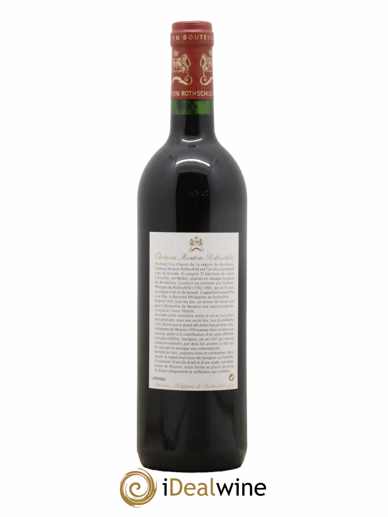 Château Mouton Rothschild 1er Grand Cru Classé 1999 - Lot de 1 bouteille - 1