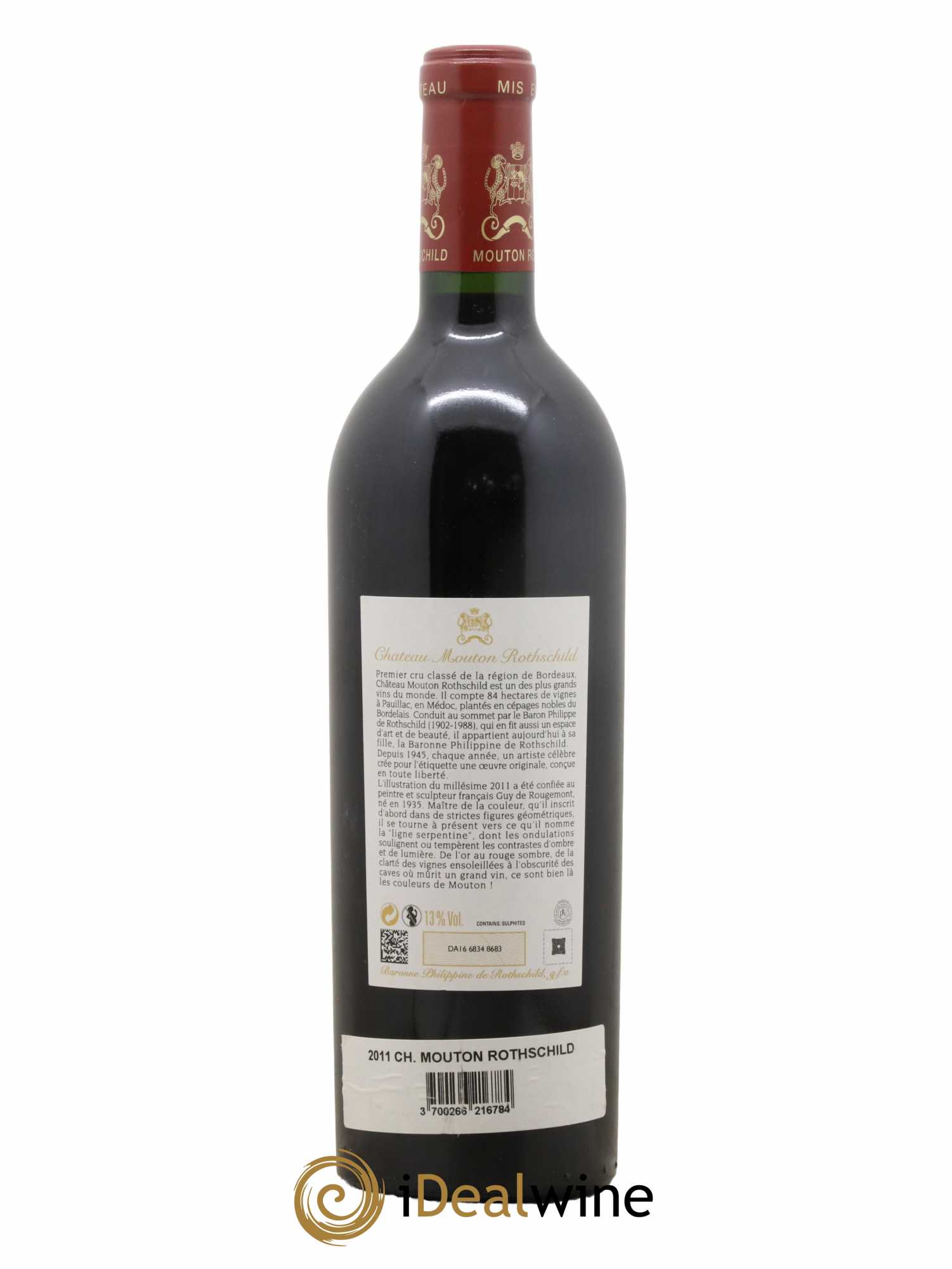 Château Mouton Rothschild 1er Grand Cru Classé 2011 - Lot de 1 bouteille - 1