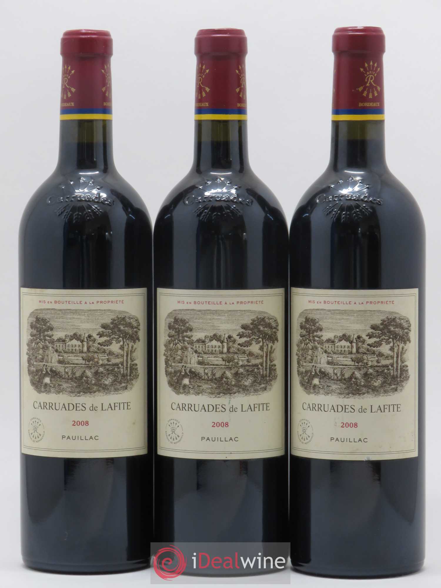 Carruades de Lafite Rothschild Second Vin 2008 - Lot de 3 bouteilles - 0
