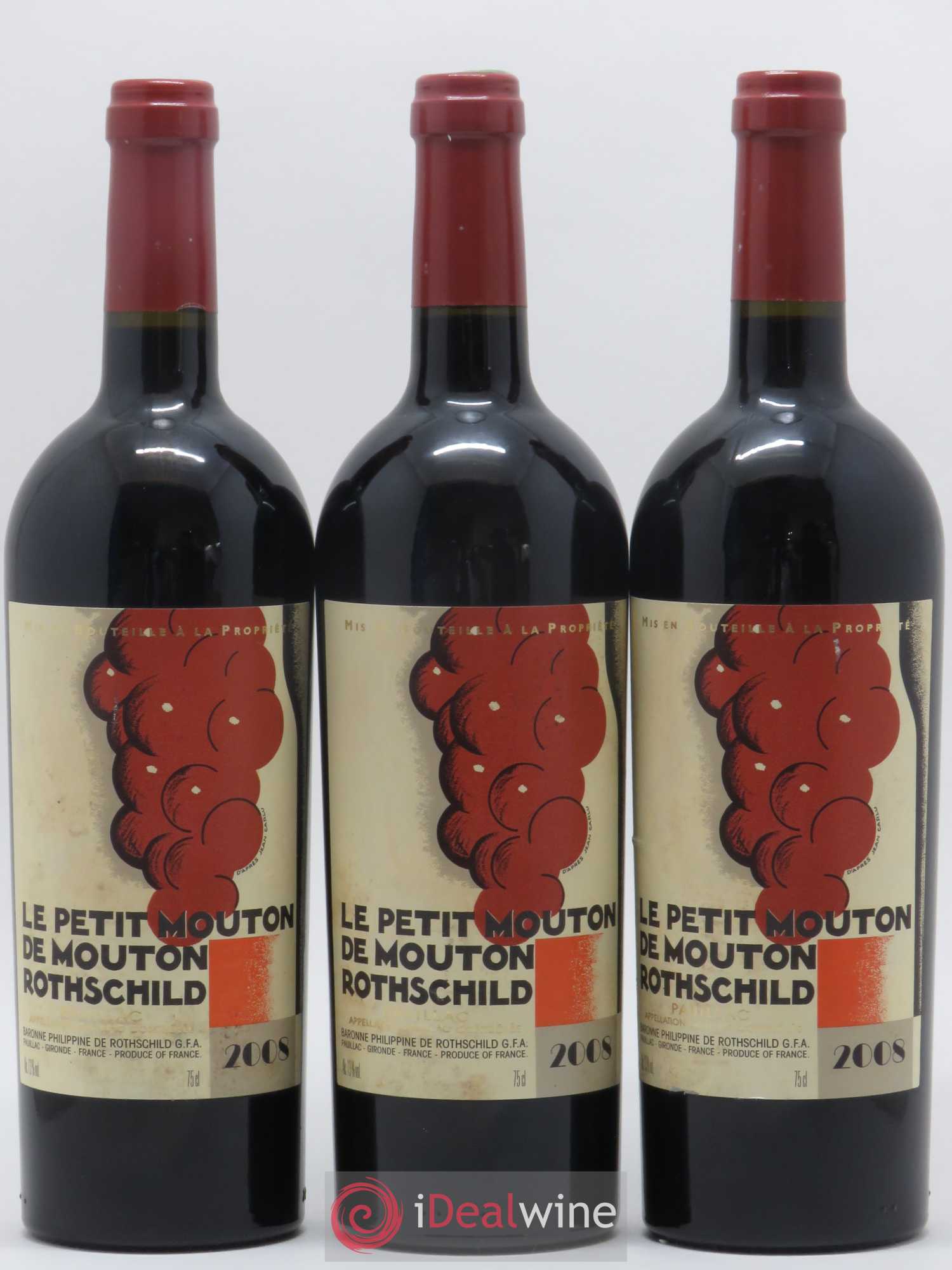 Petit Mouton Second Vin 2008 - Lot de 3 bouteilles - 0