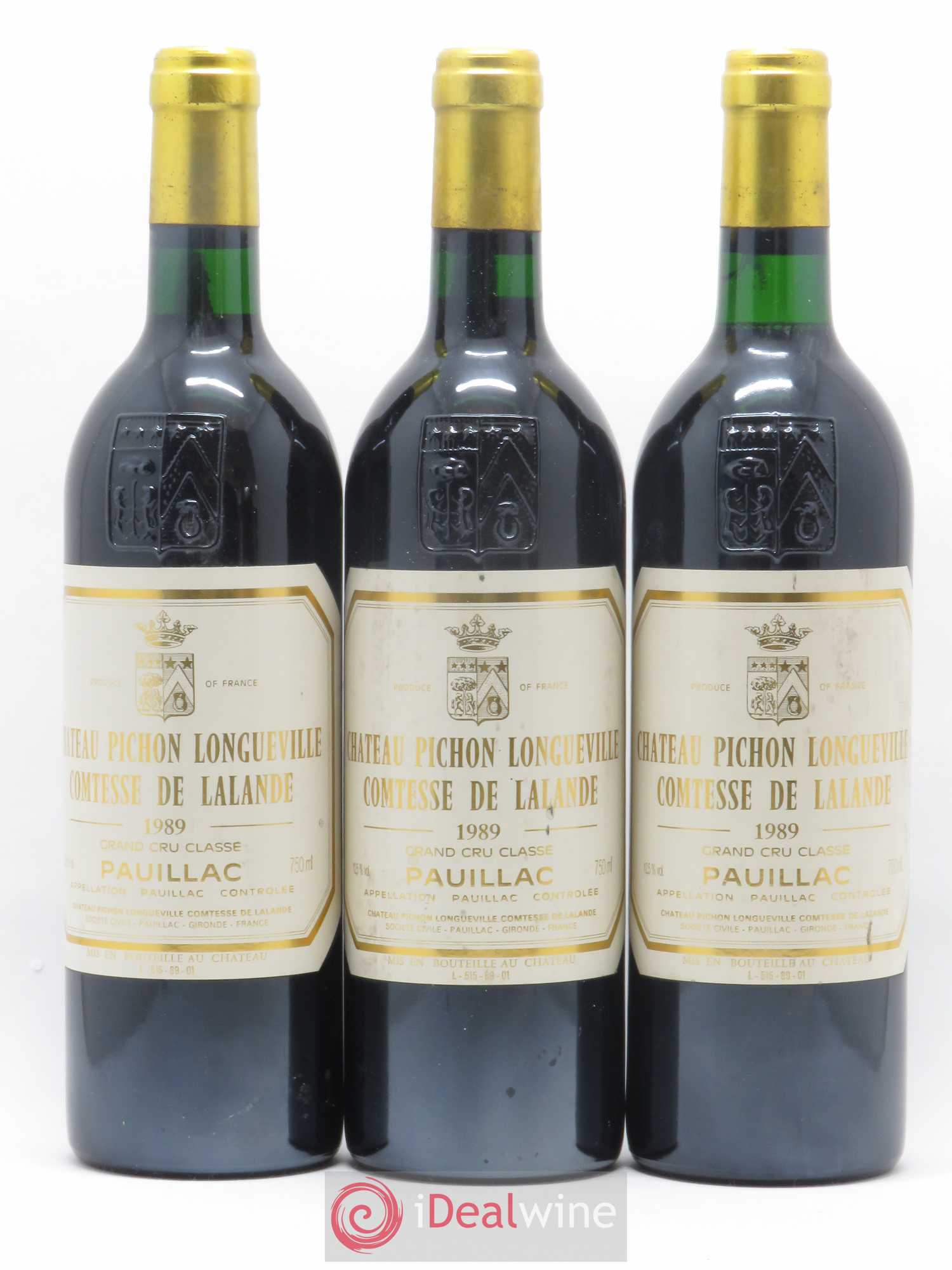 Château Pichon Longueville Comtesse de Lalande 2ème Grand Cru Classé 1989 - Lot de 3 bouteilles - 0