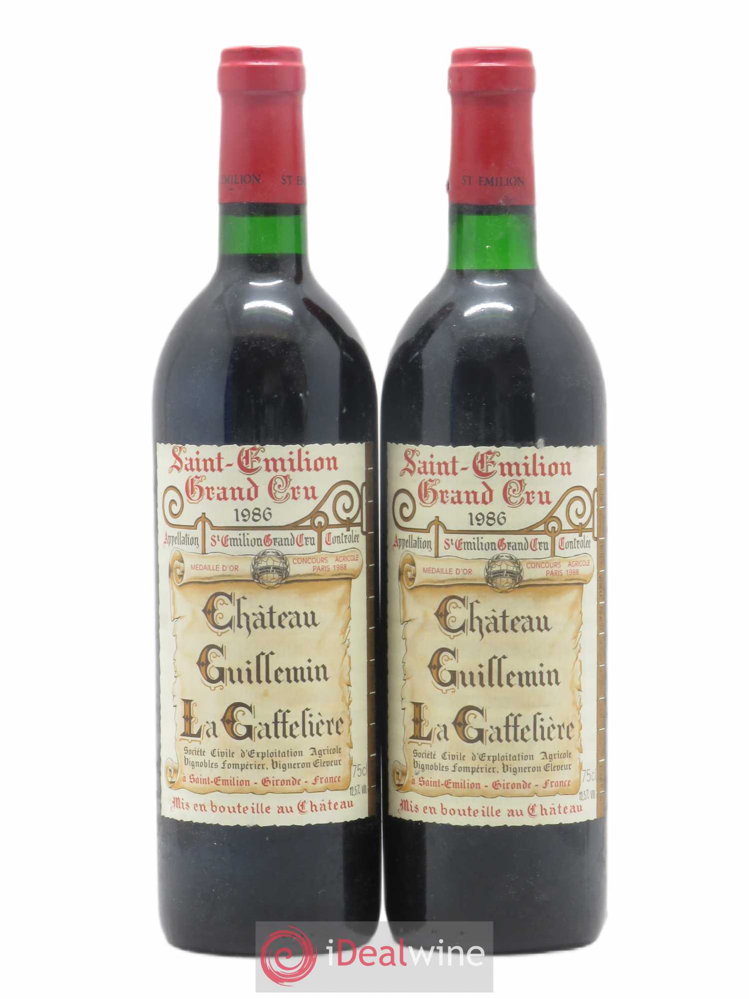 Saint-Émilion Grand Cru Château Guillemin La Gaffelière 1986 - Posten von 2 Flaschen - 0