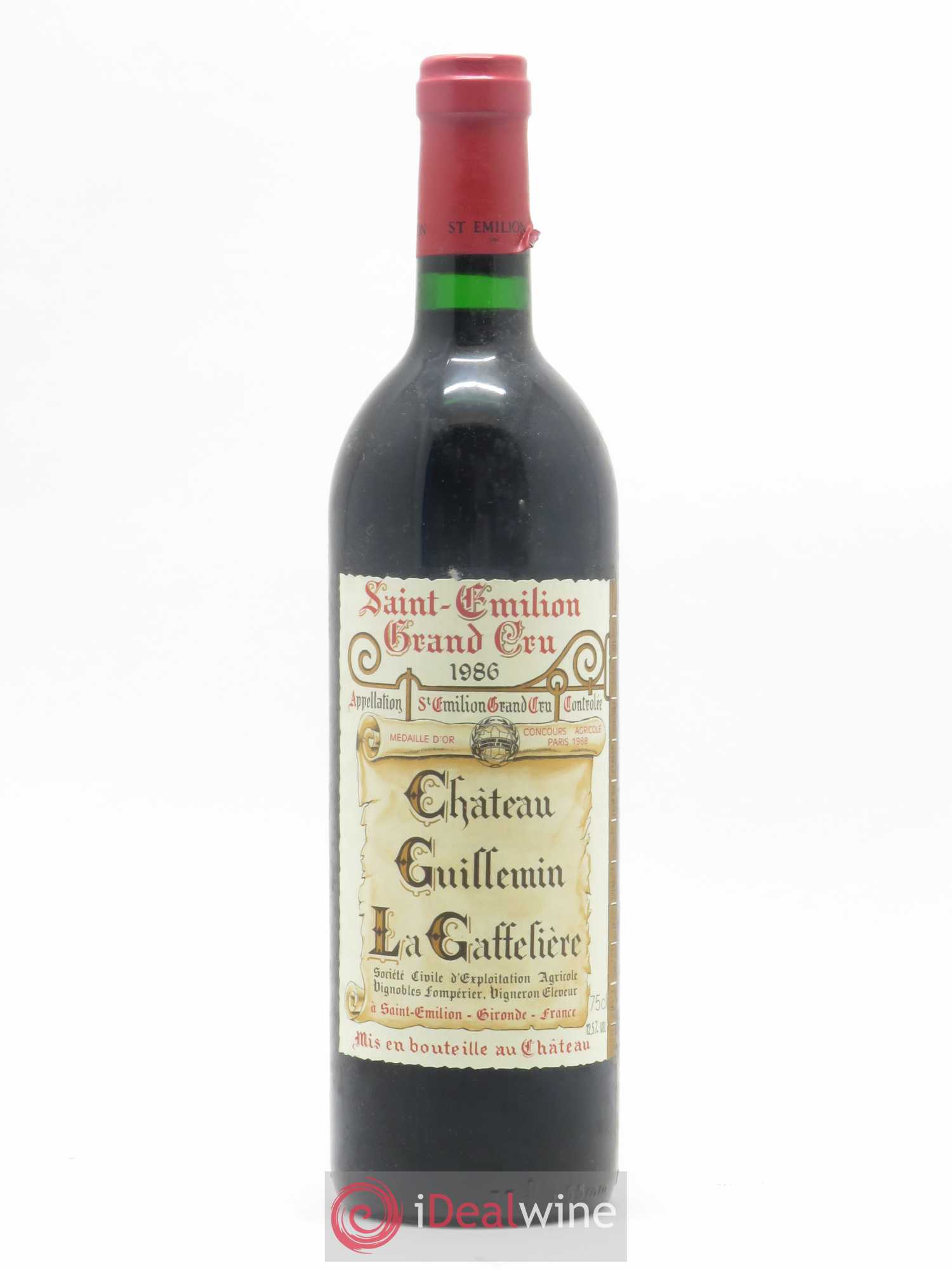 Saint-Émilion Grand Cru Château Guillemin La Gaffelière 1986 - Posten von 1 Flasche - 0
