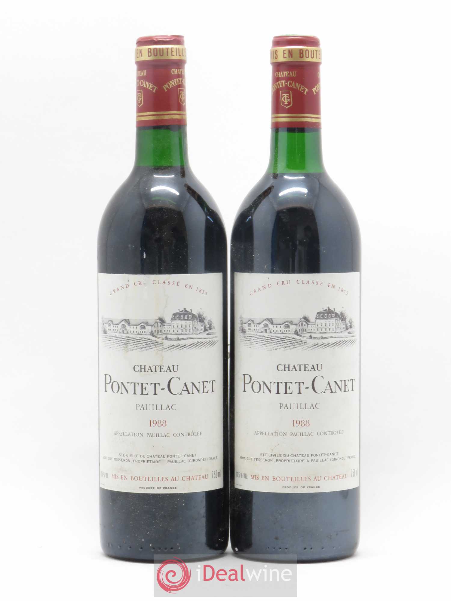 Château Pontet Canet 5ème Grand Cru Classé 1988 - Lot de 2 bouteilles - 0