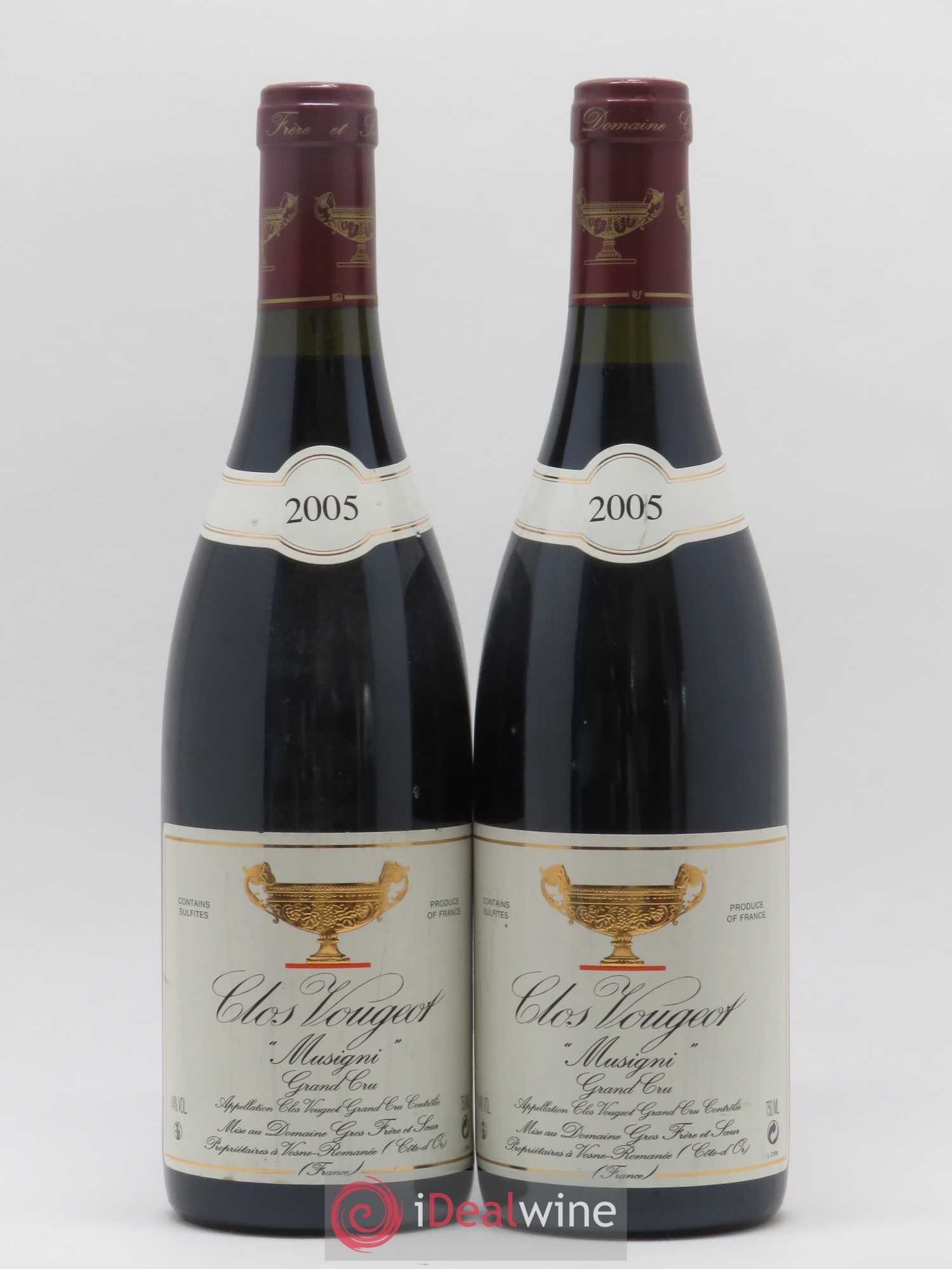Clos de Vougeot Grand Cru Musigni Gros Frère & Soeur 2005 - Lot de 2 bouteilles - 0