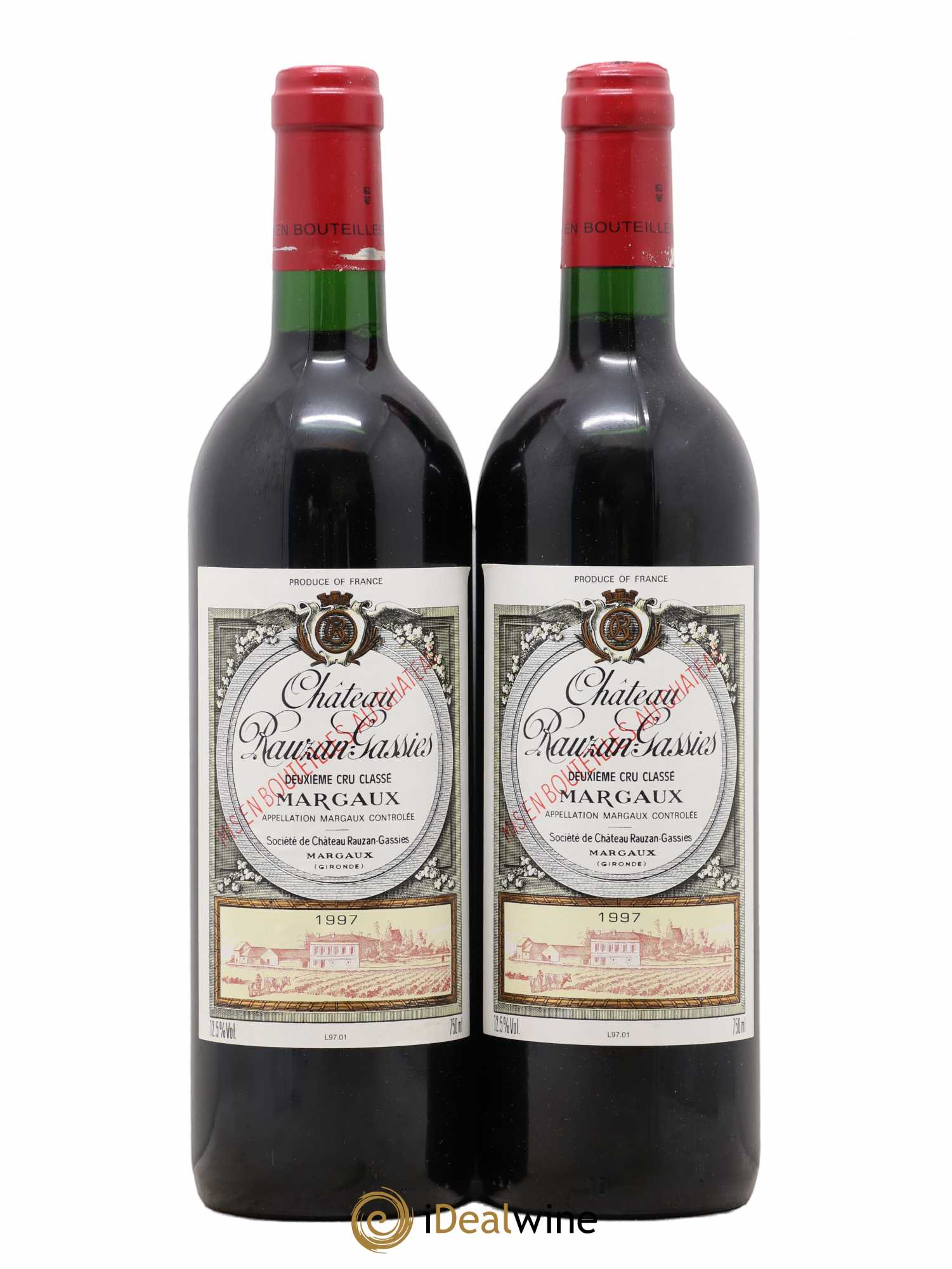 Château Rauzan-Gassies 2ème Grand Cru Classé 1997 - Lot de 2 bouteilles - 0
